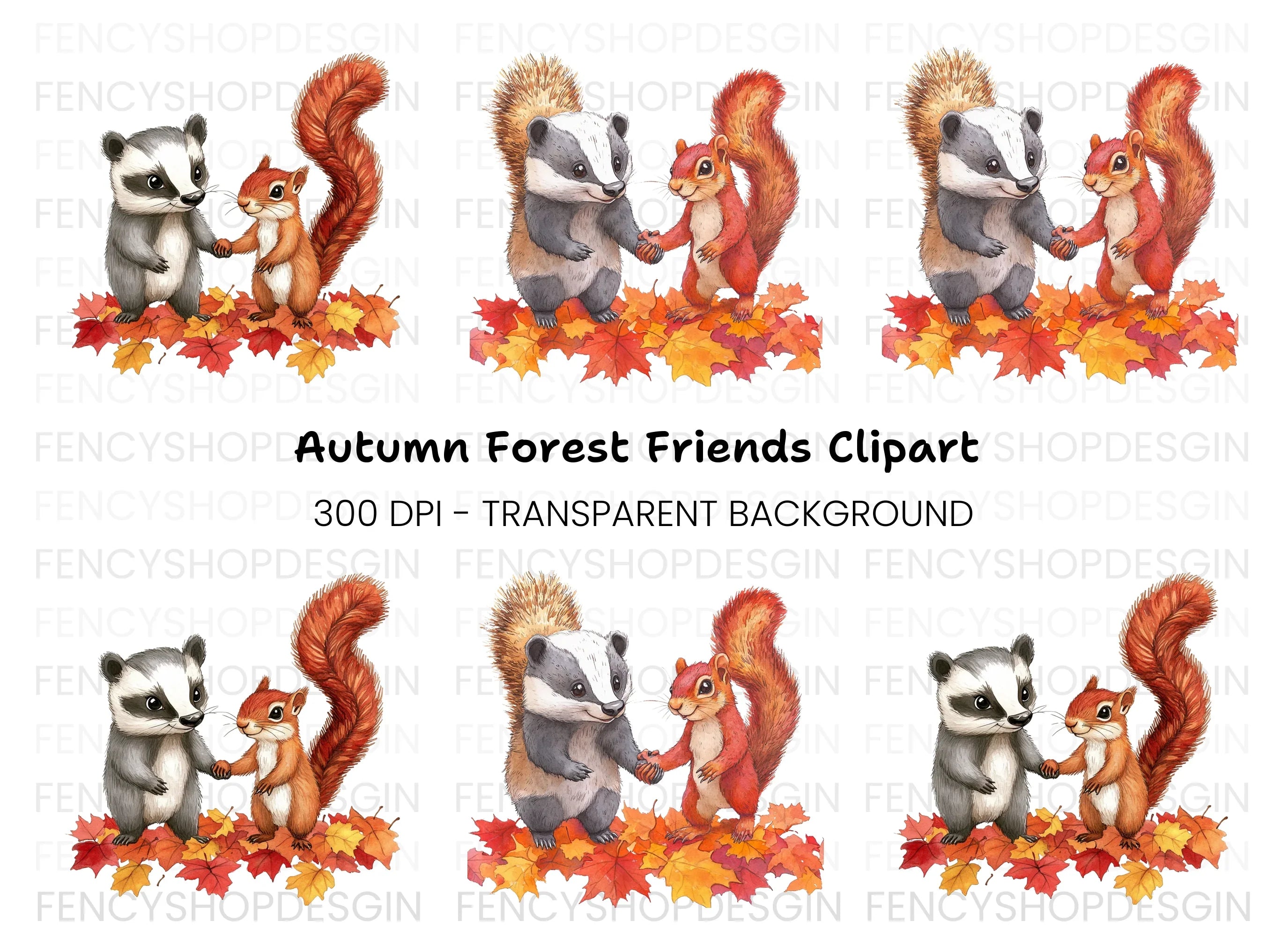 Autumn Forest Friends Clipart Bundle