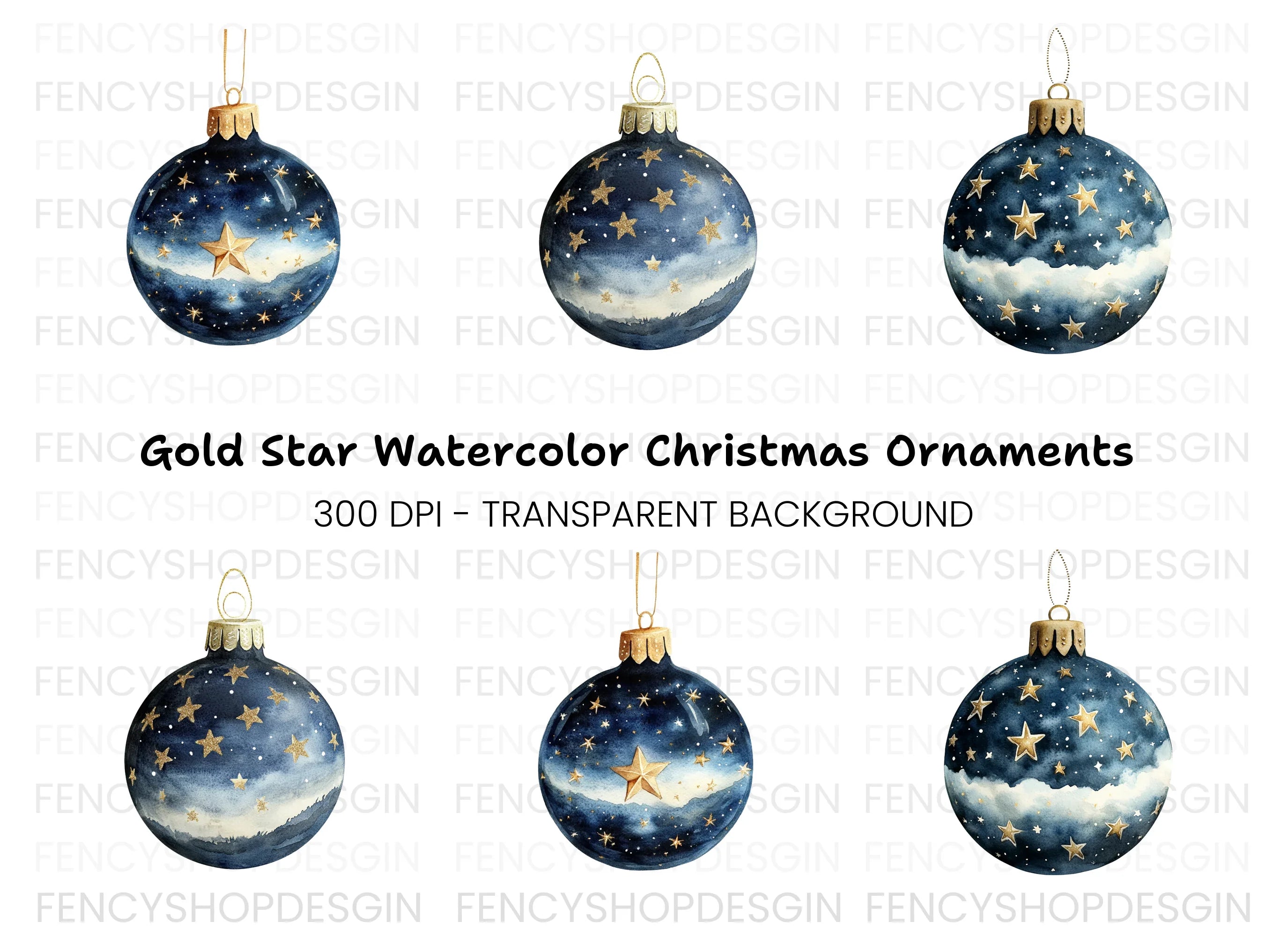 Christmas Ornaments Clipart Bundle