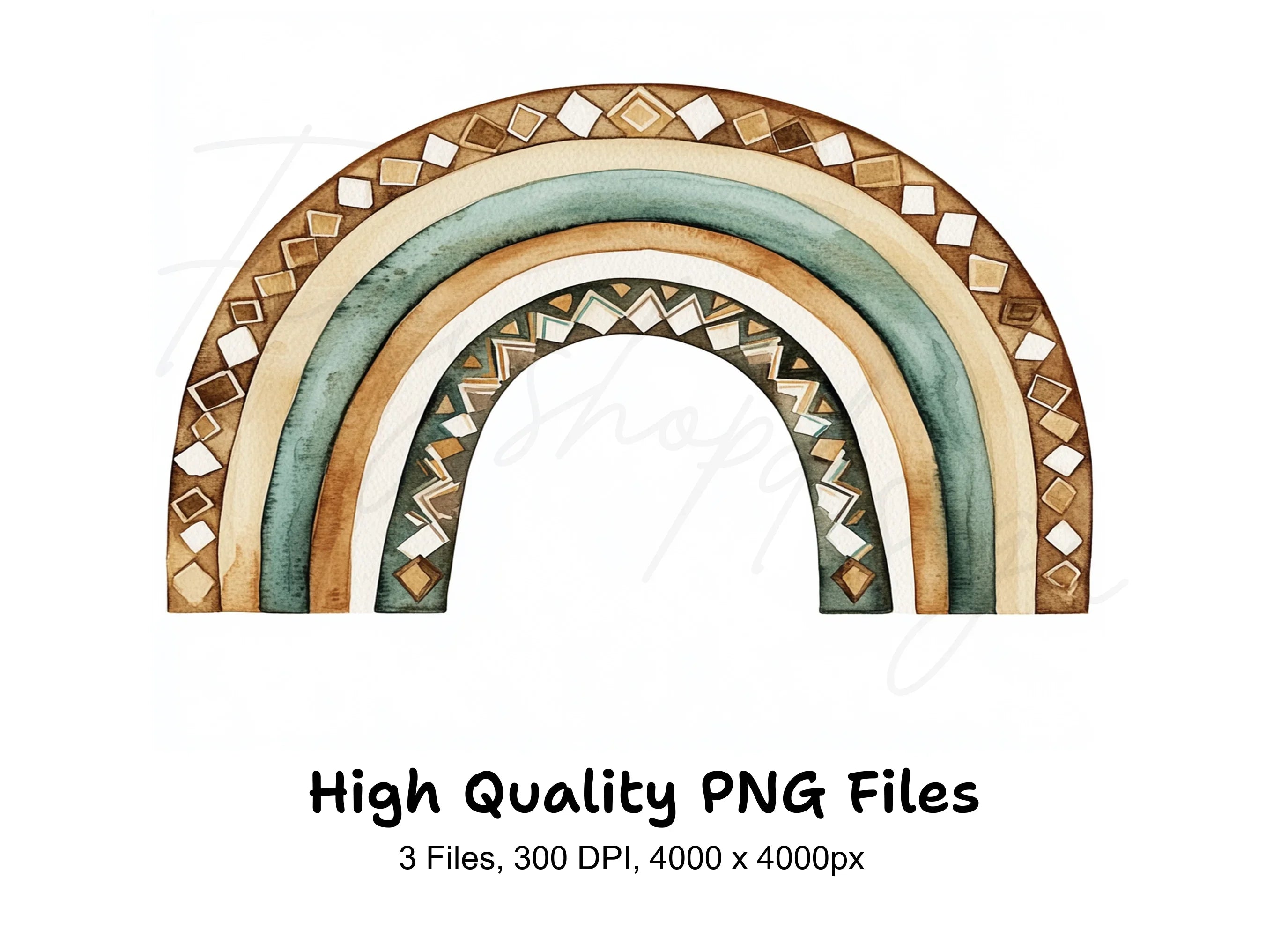 Boho Rainbow Clipart Bundle