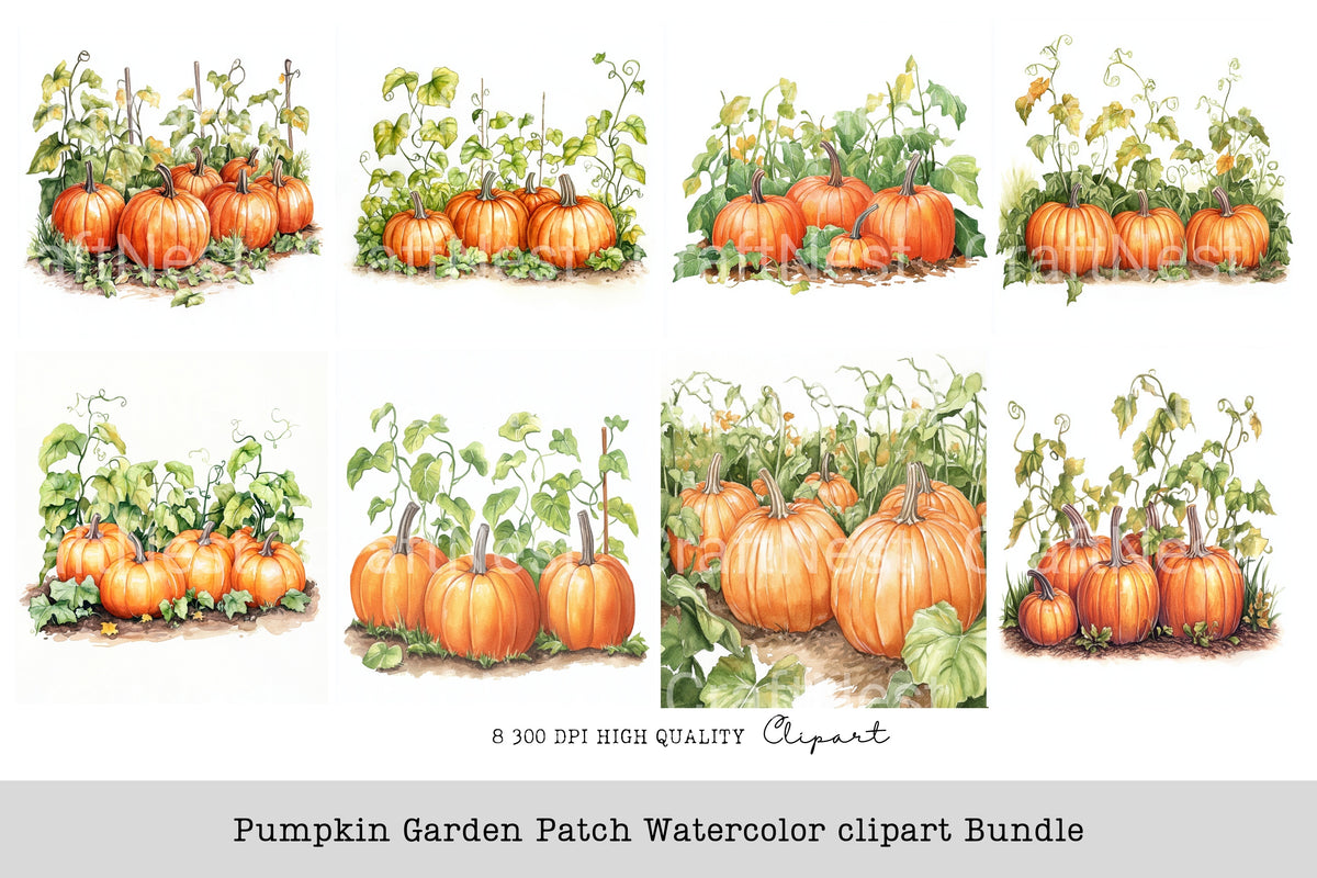 Pumpkin Garden Patch Clipart Bundle