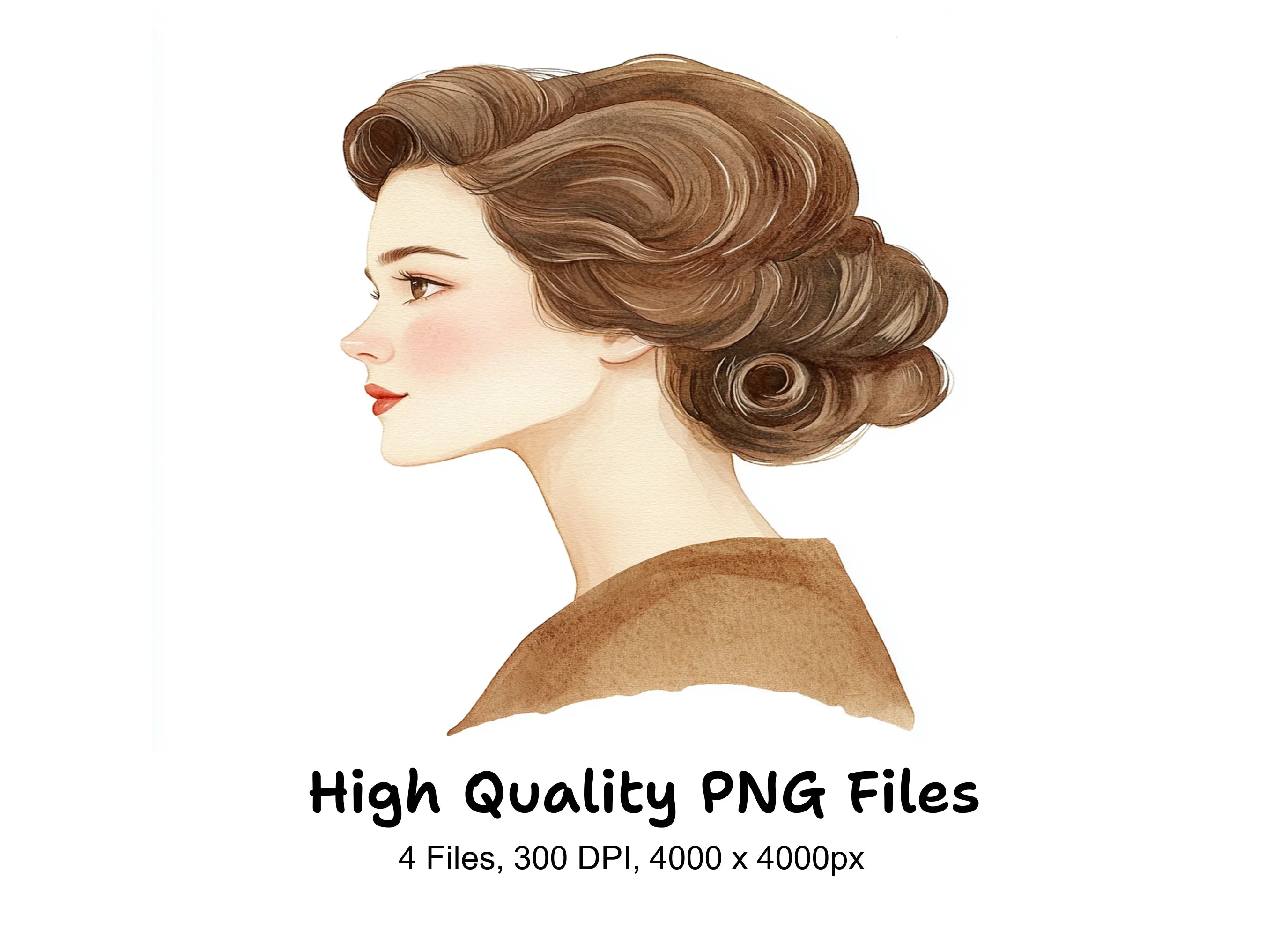 Vintage Hairstyles Clipart Bundle