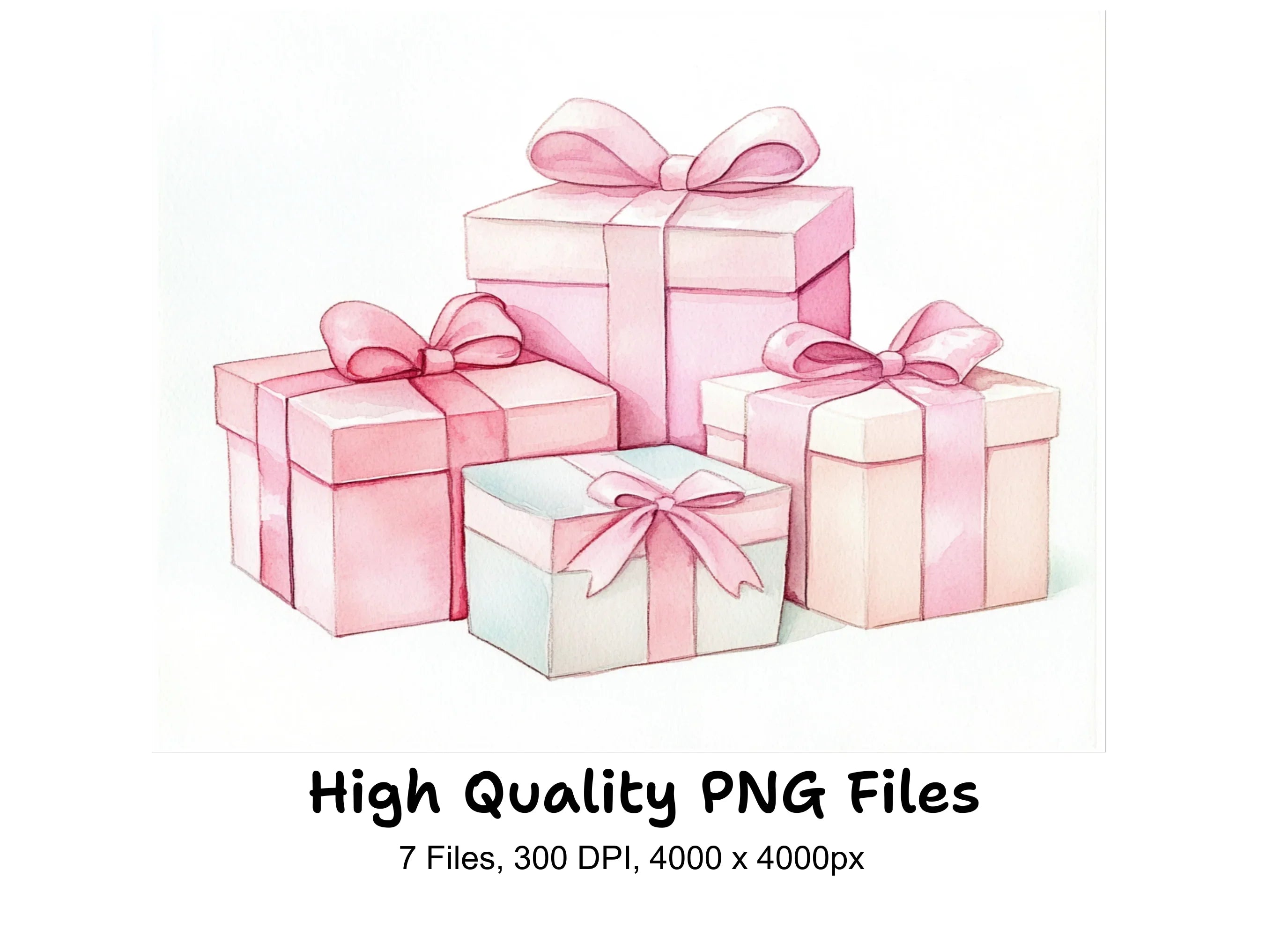 Assorted Christmas Gift Boxes Clipart Bundle