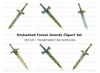 Enchanted Forest Sword Clipart Bundle