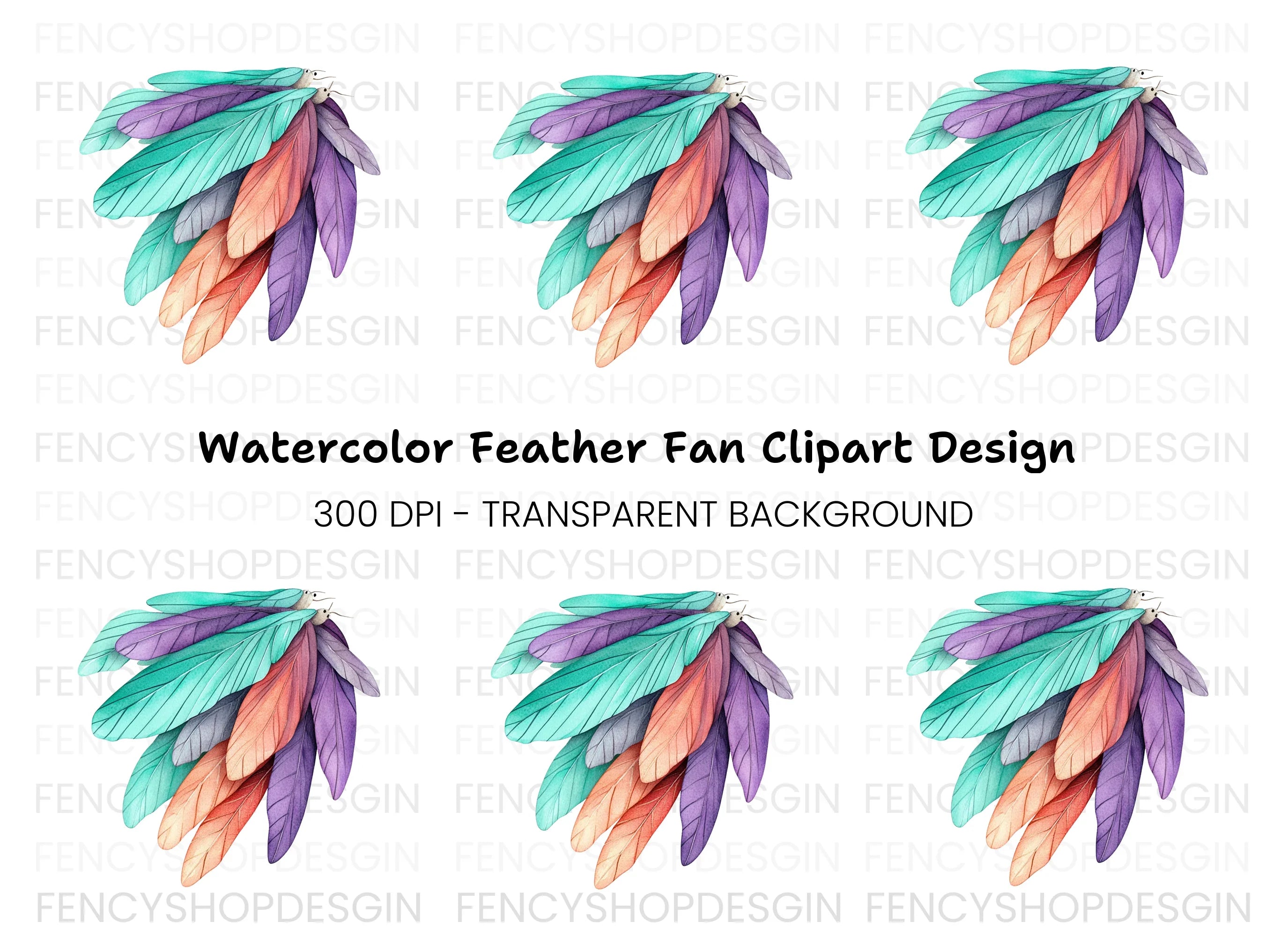 Vibrant Feather Clipart Bundle