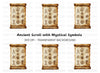 Ancient Scroll Mystic Symbols Clipart Bundle