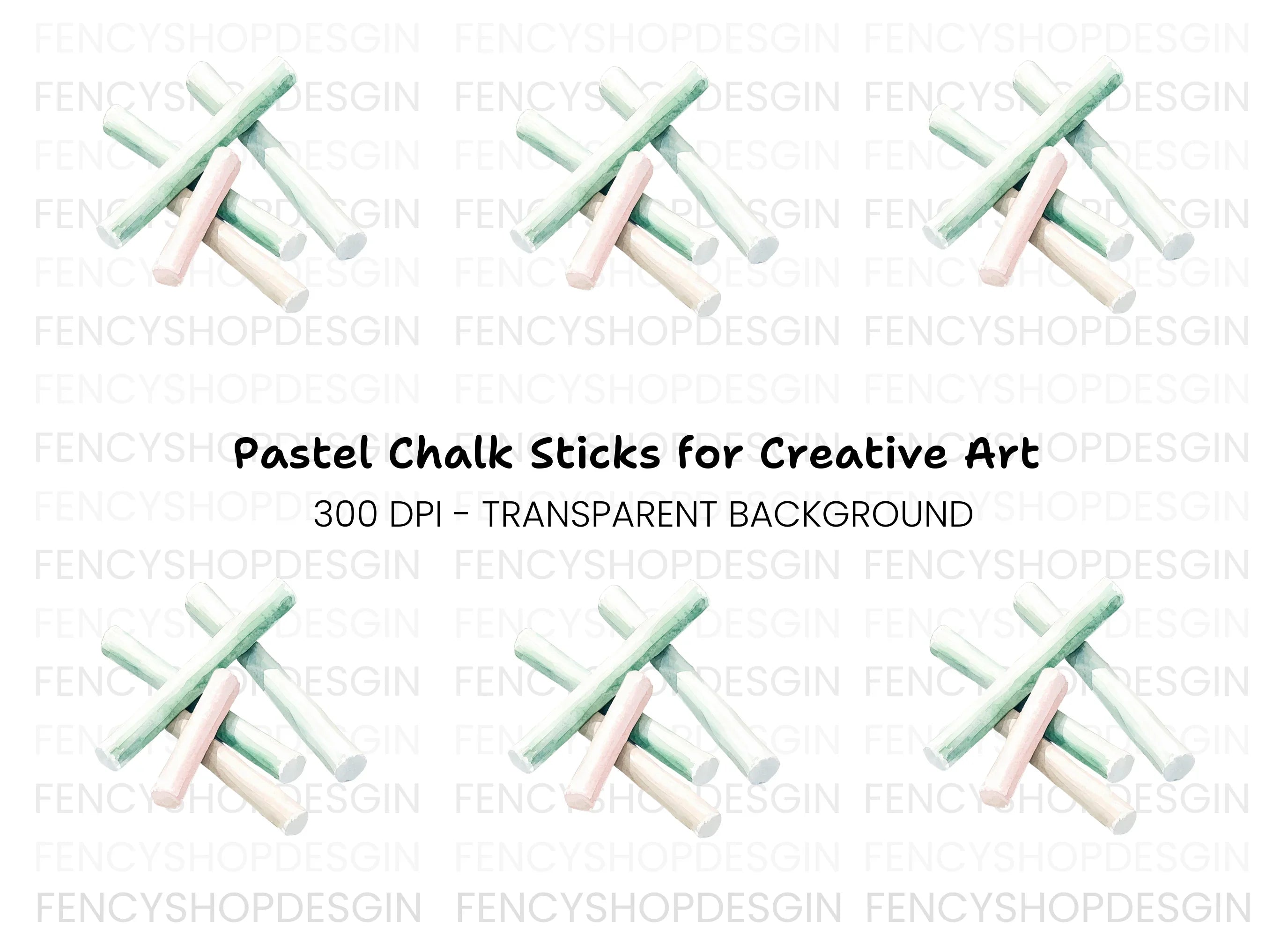 Colorful Chalk Sticks Clipart Bundle