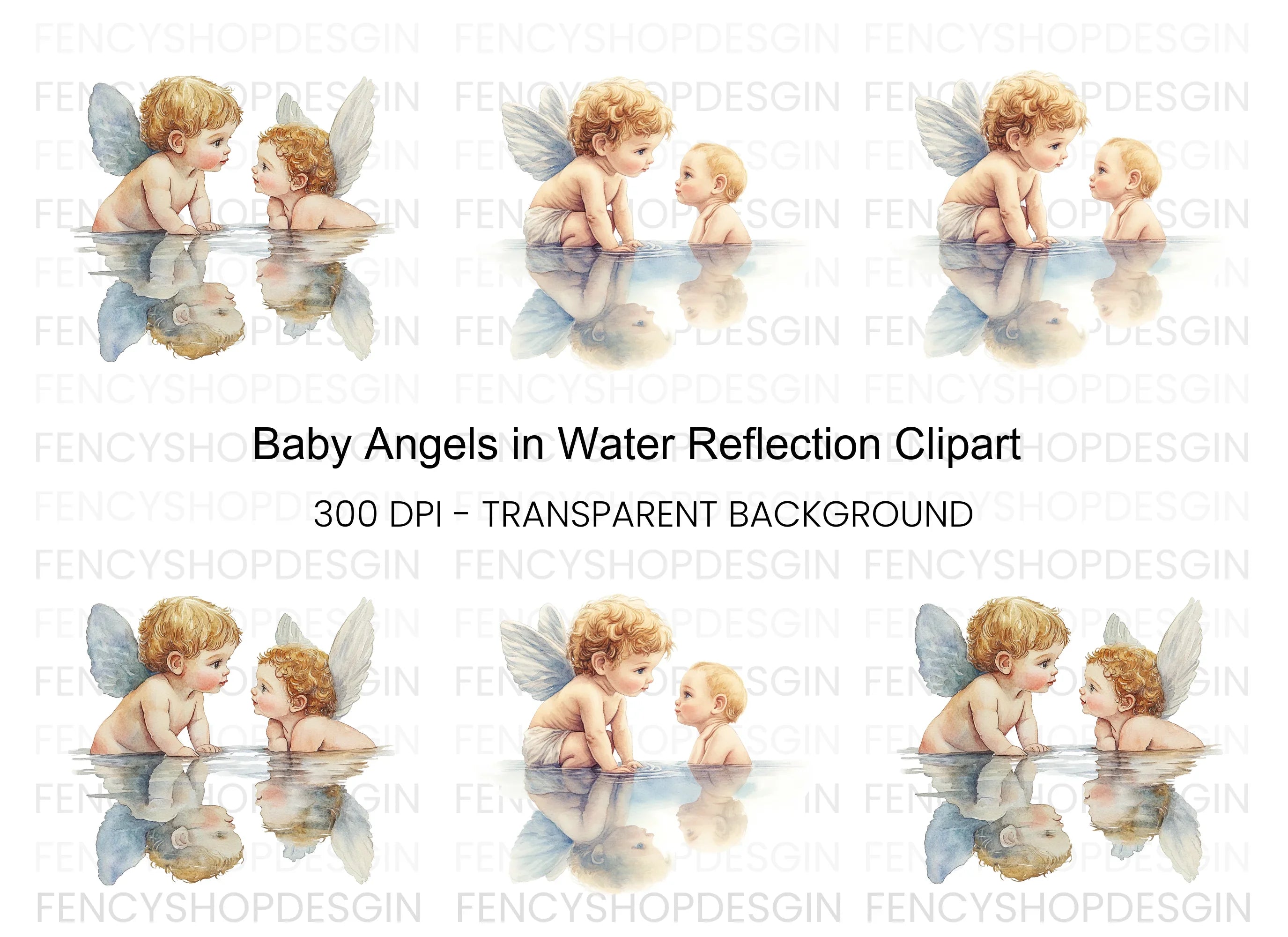 Sweet Baby Angels Clipart Bundle