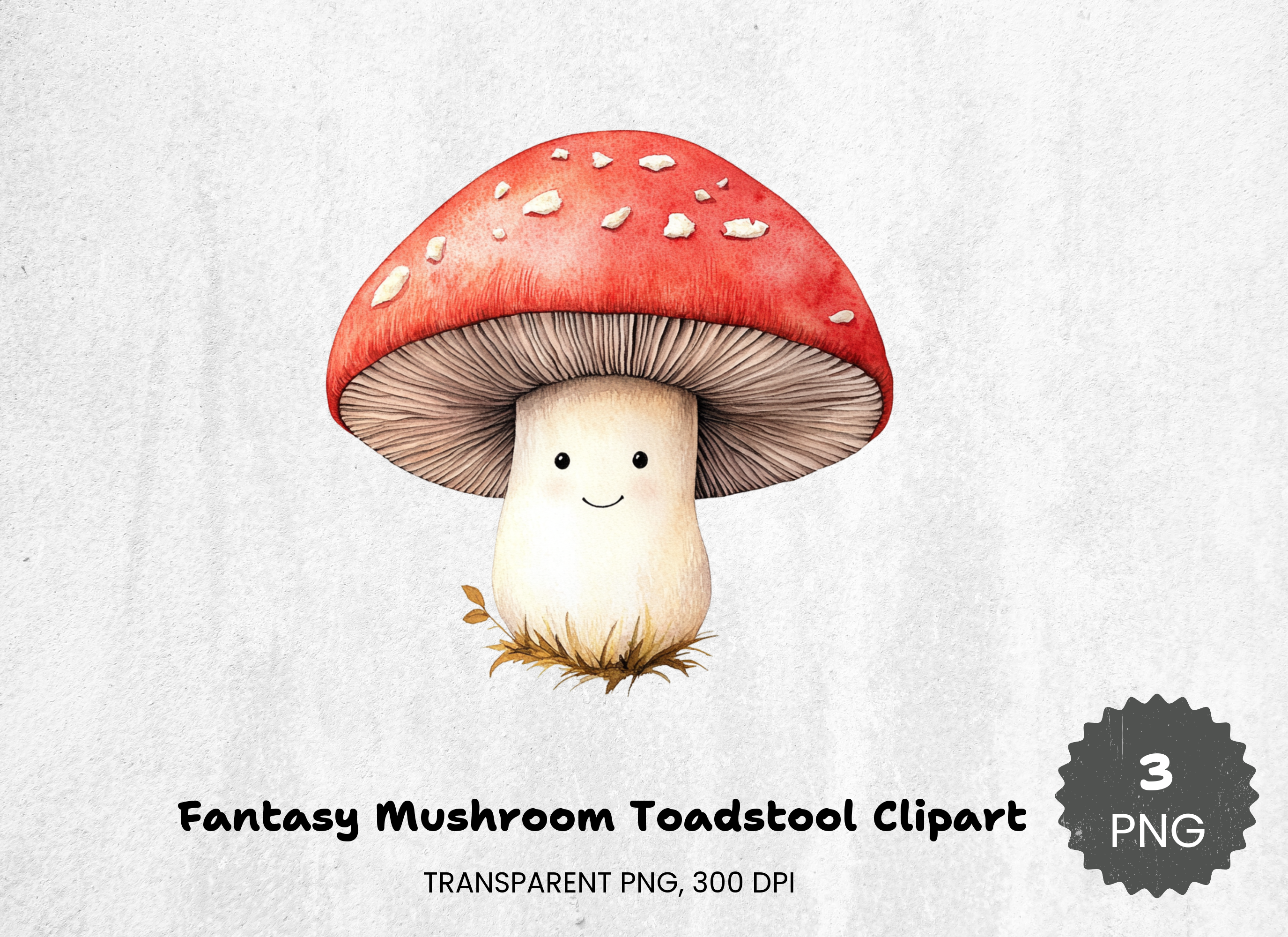 Fantasy Mushroom Toadstool Clipart Bundle