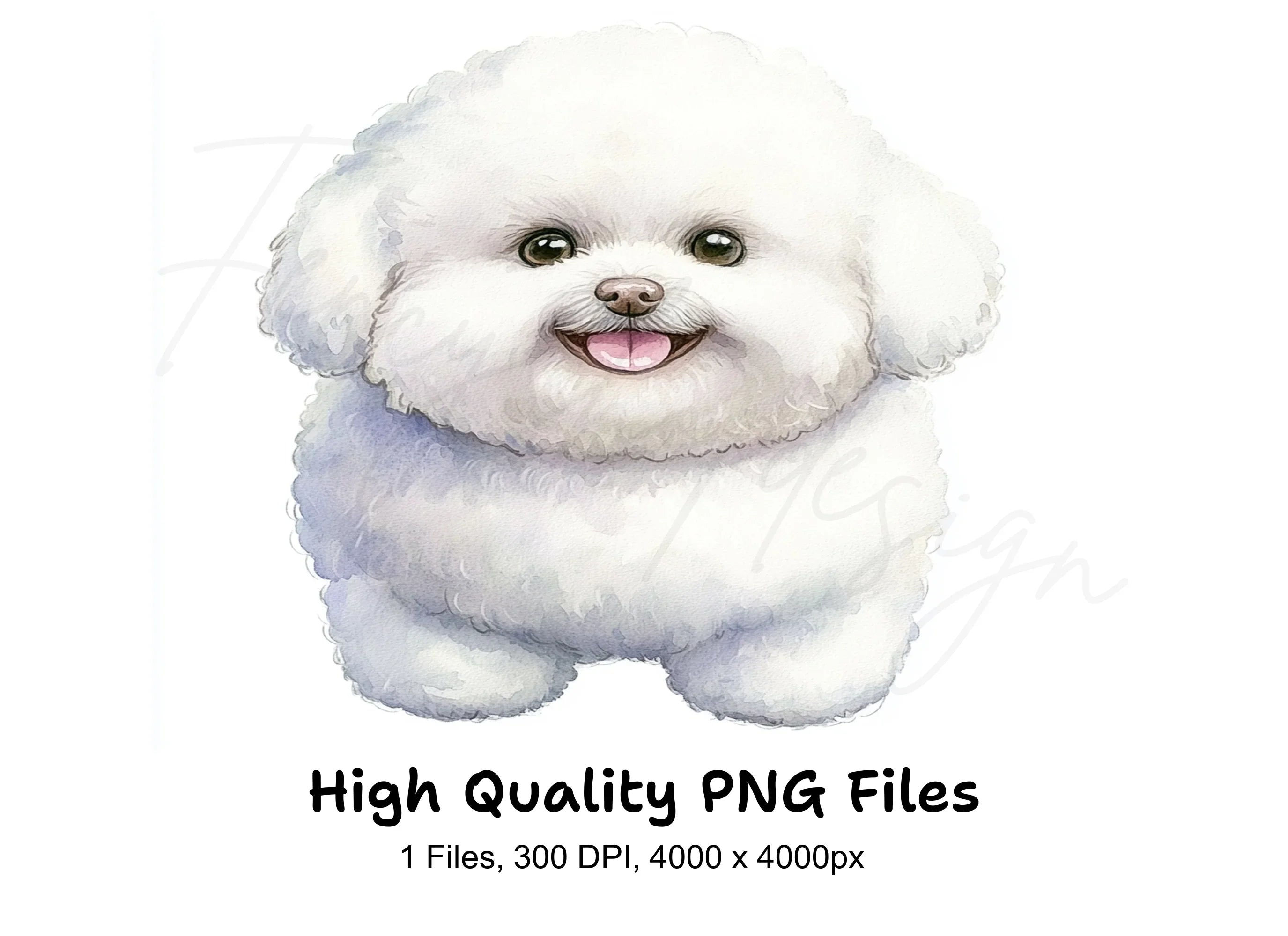 Cute Bichon Frise Puppy Clipart Bundle