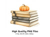 Autumn Pumpkin Book Stack Clipart Bundle