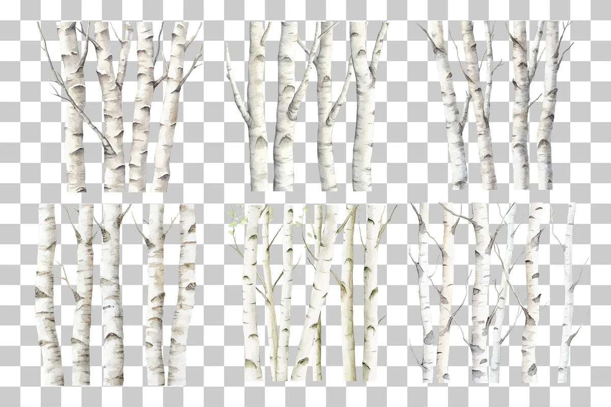 Birch Forest Paper Clipart Bundle - CraftNest - Digital Crafting and Art
