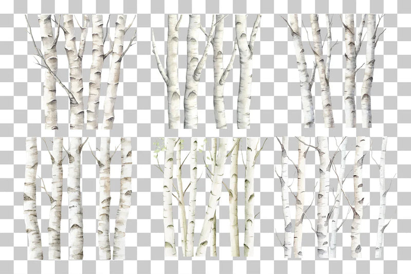 Birch Forest Paper Clipart Bundle - CraftNest - Digital Crafting and Art