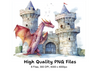 Fantasy Dragon Castle Clipart Bundle