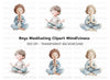 Children Meditating Clipart Bundle