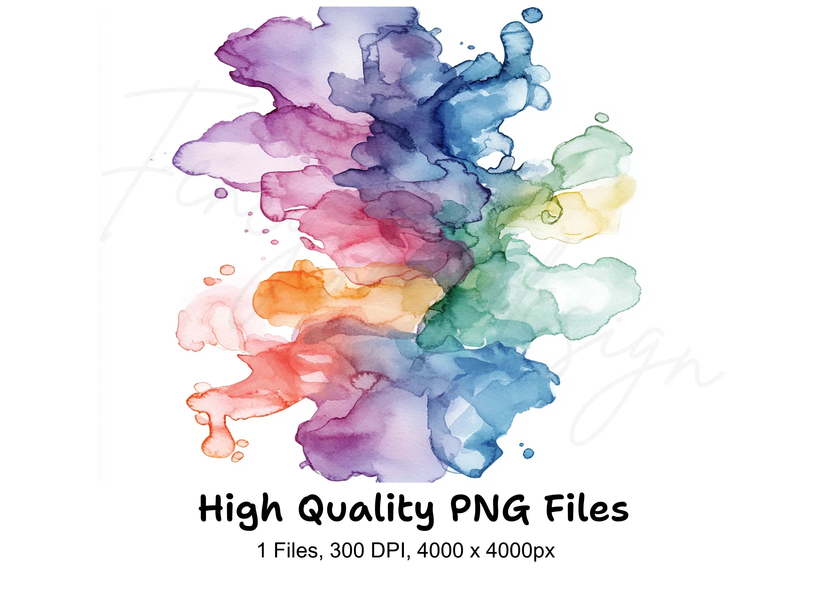 Abstract Ink Flow Clipart Bundle