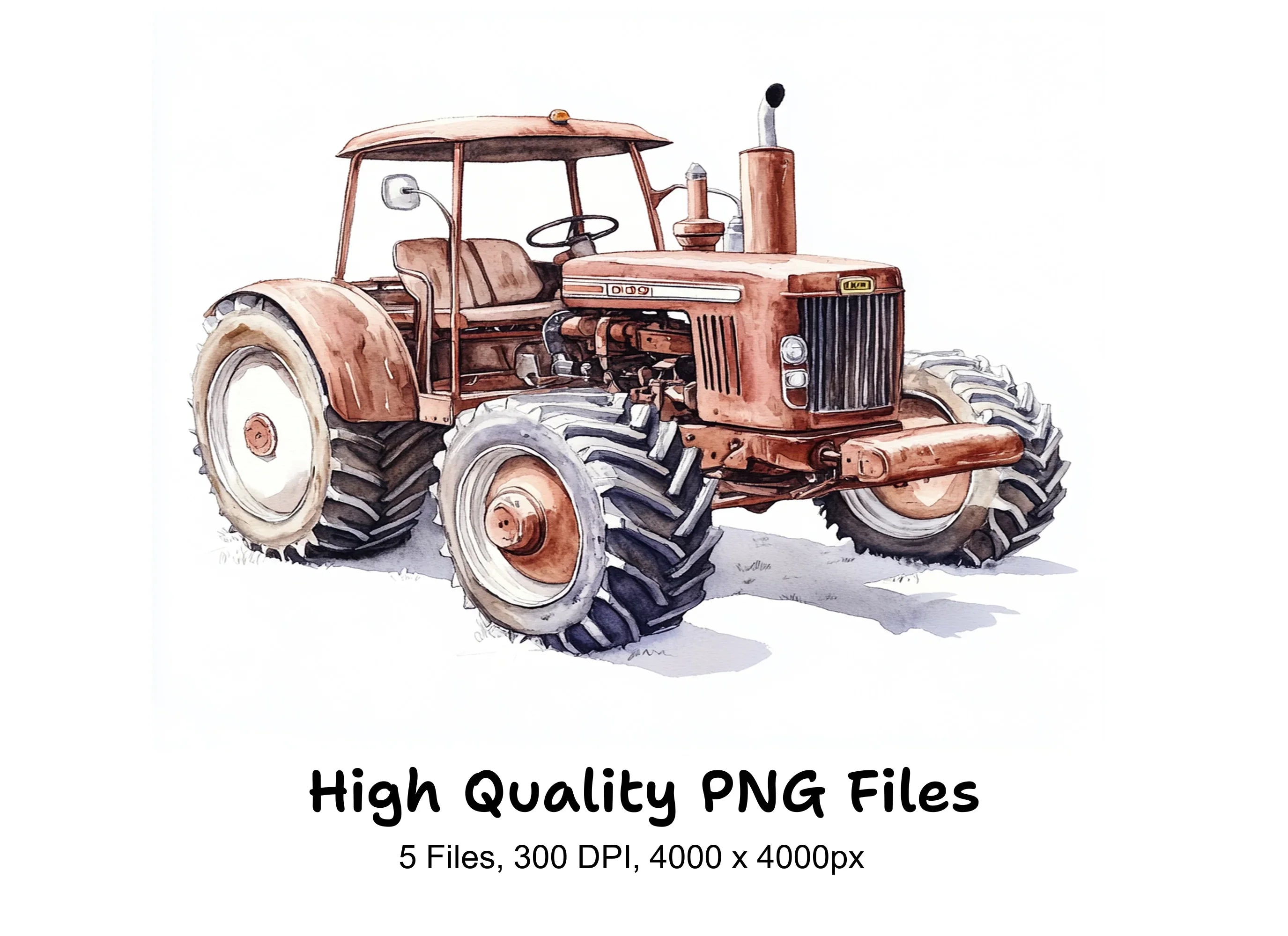 Vintage Tractor Clipart Bundle