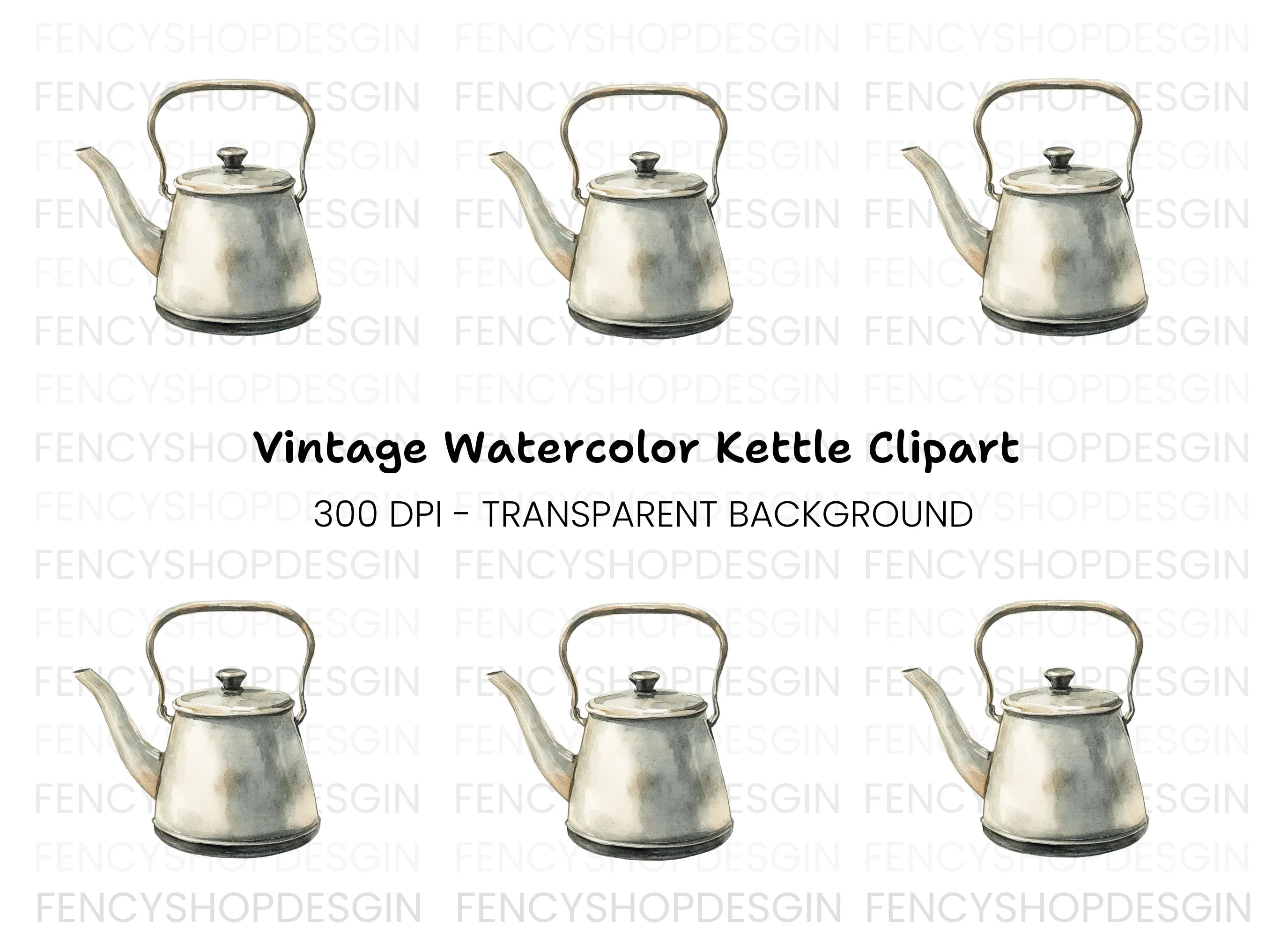 Vintage Kettle Clipart Bundle