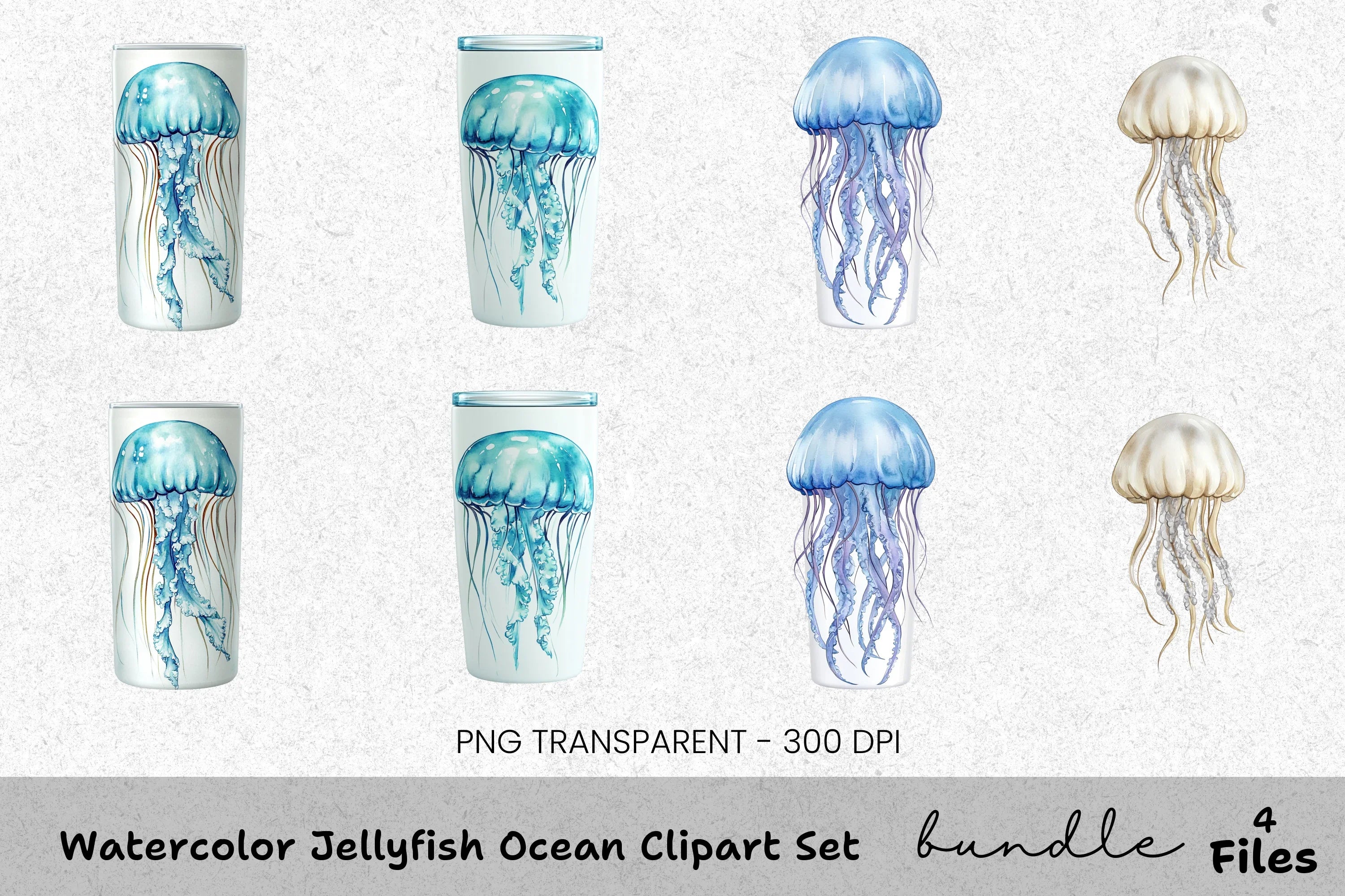 Jellyfish Ocean Clipart Bundle