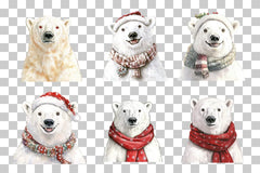 Christmas Polar Bear Clipart Bundle - CraftNest - Digital Crafting and Art