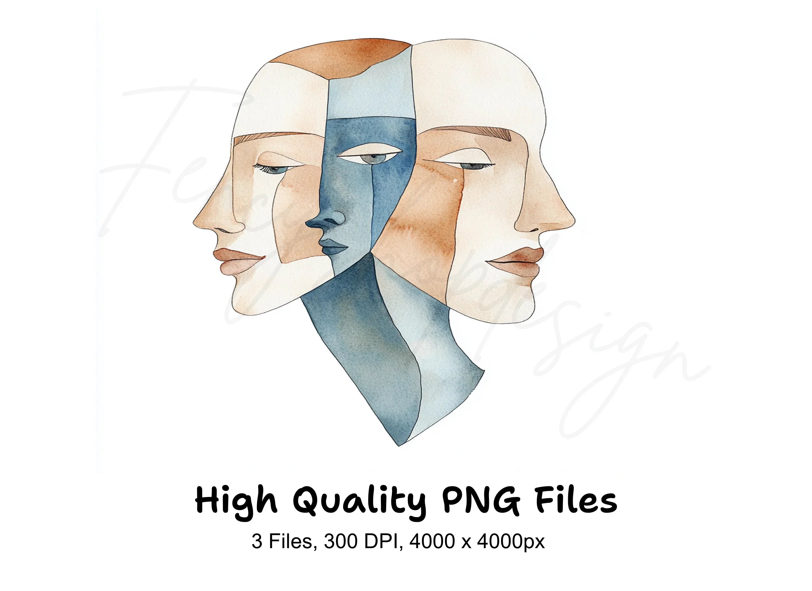 Multi Face Abstract Clipart Bundle