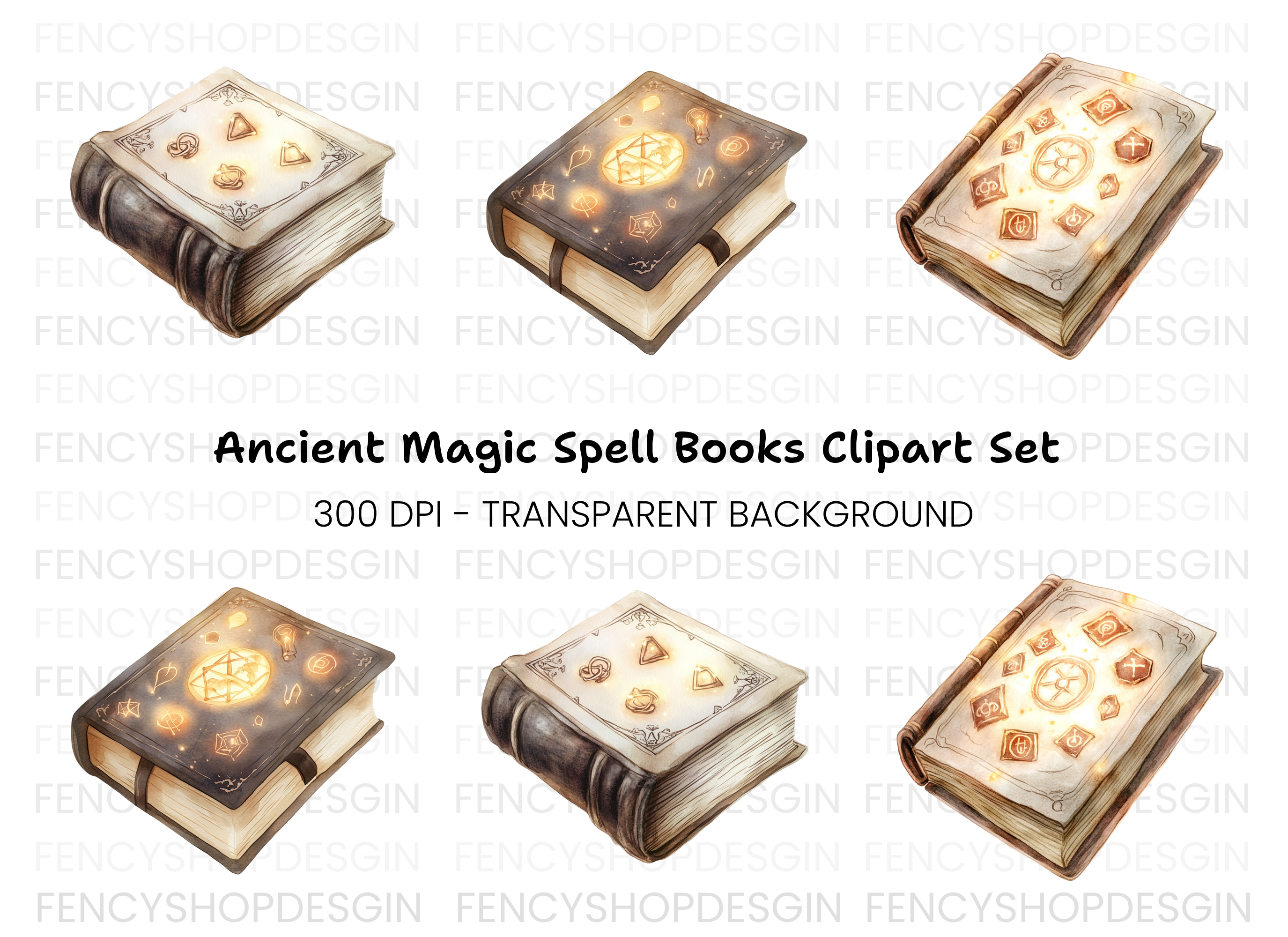 Mystical Spell Books Clipart Bundle