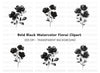 Black Flowers Clipart Bundle