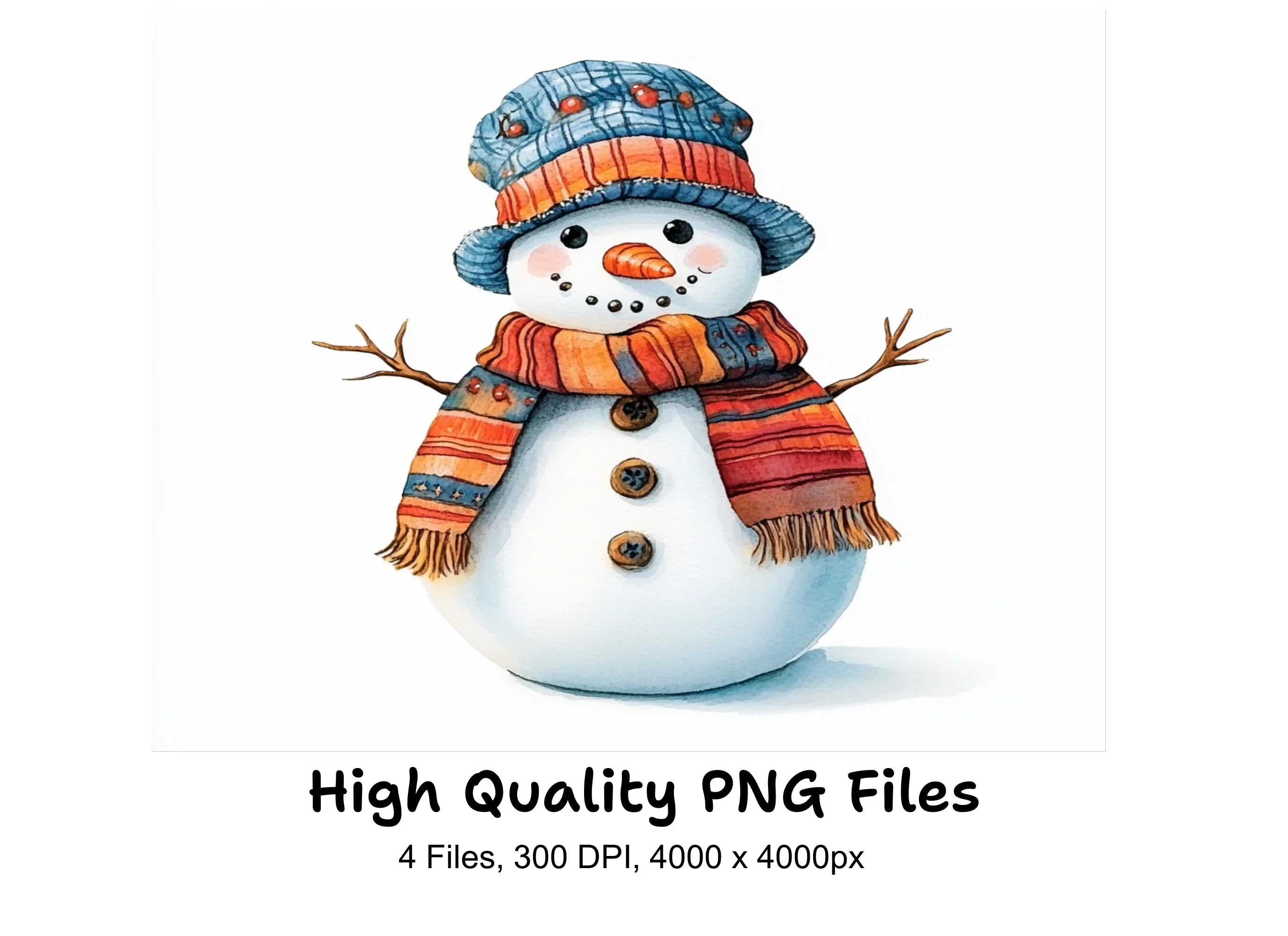 Festive Snowman Clipart Bundle