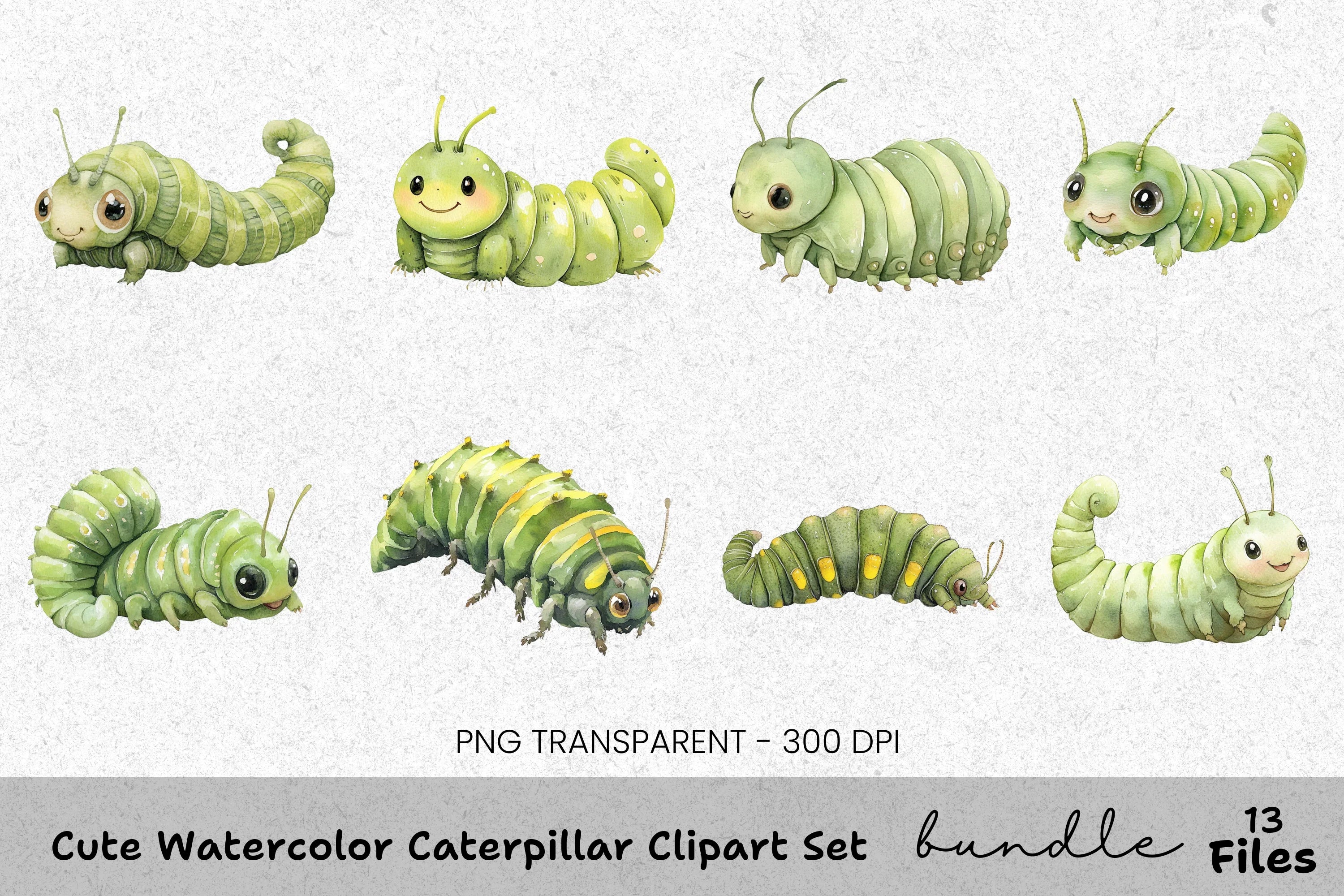 Cute Caterpillar Clipart Bundle