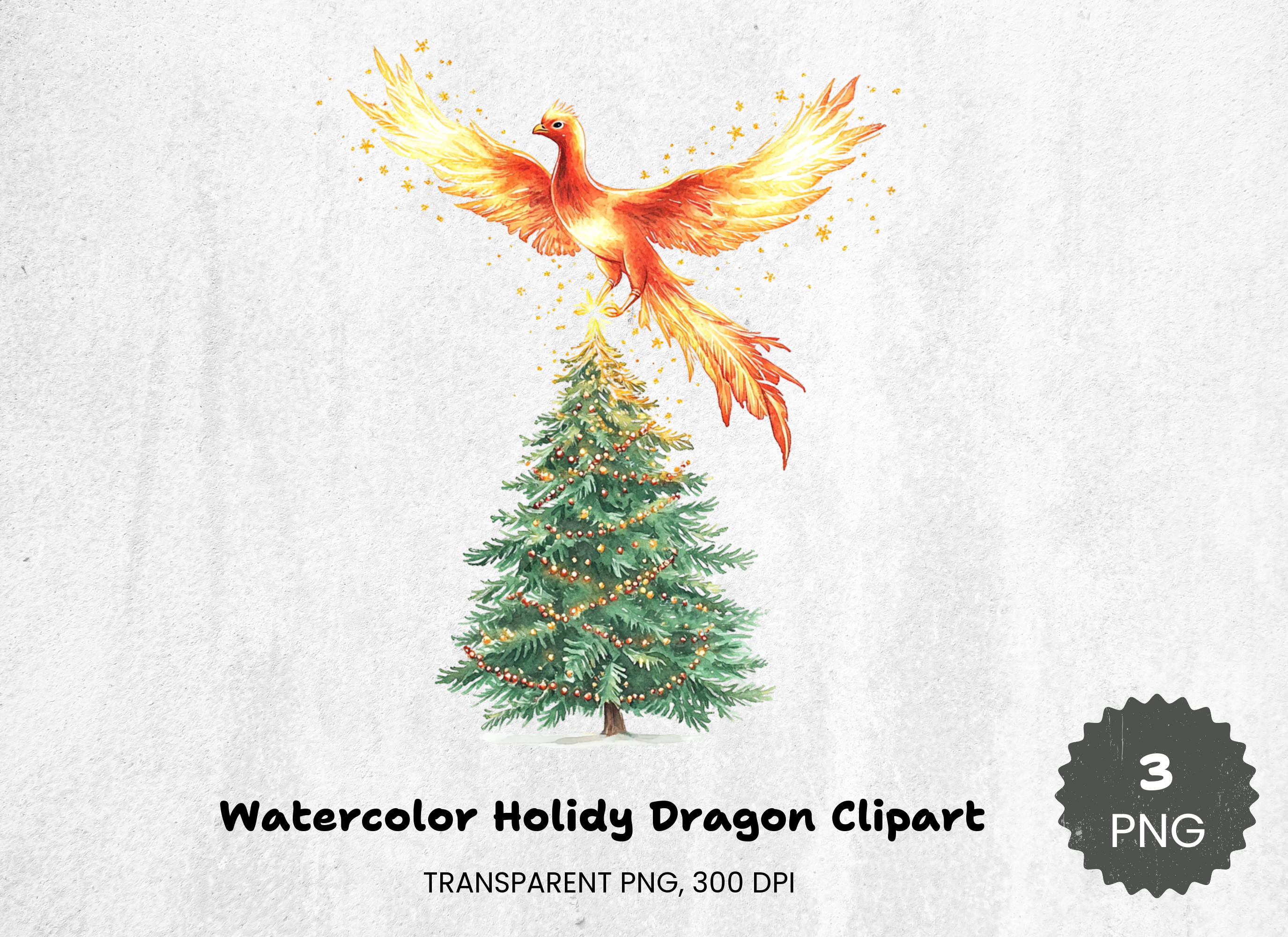 Holiday Dragon Clipart Bundle