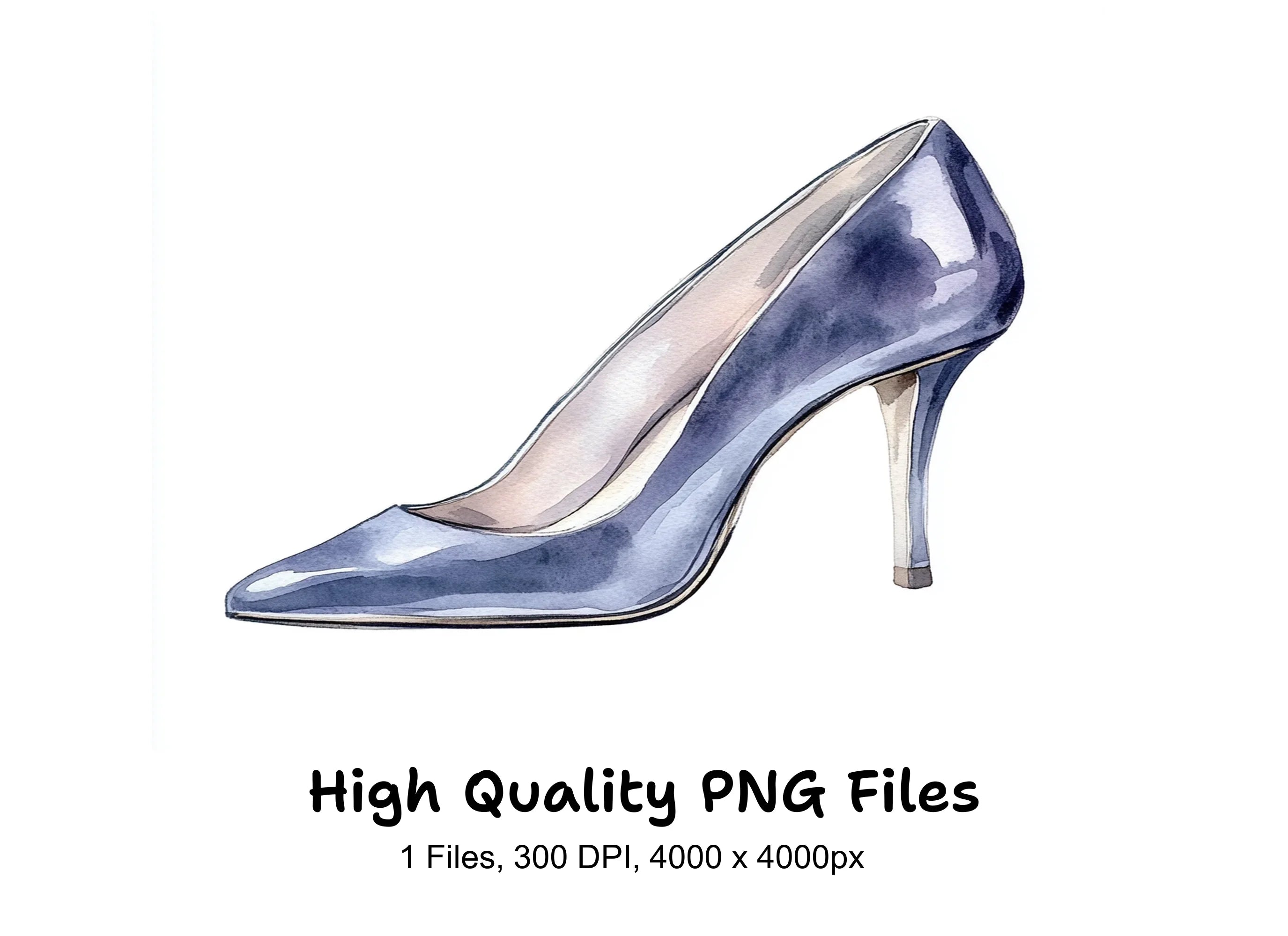 Stylish Blue High Heel Shoe Clipart Bundle