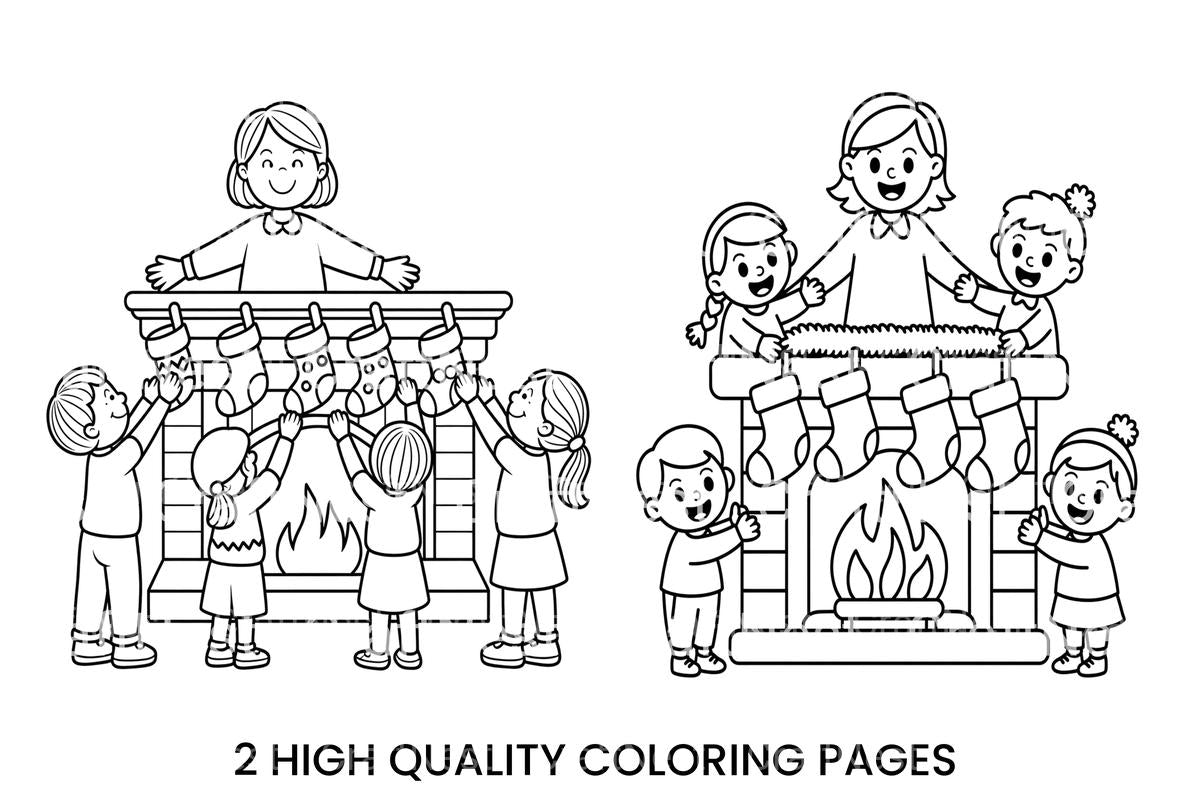 Decorating Fireplace Coloring Books