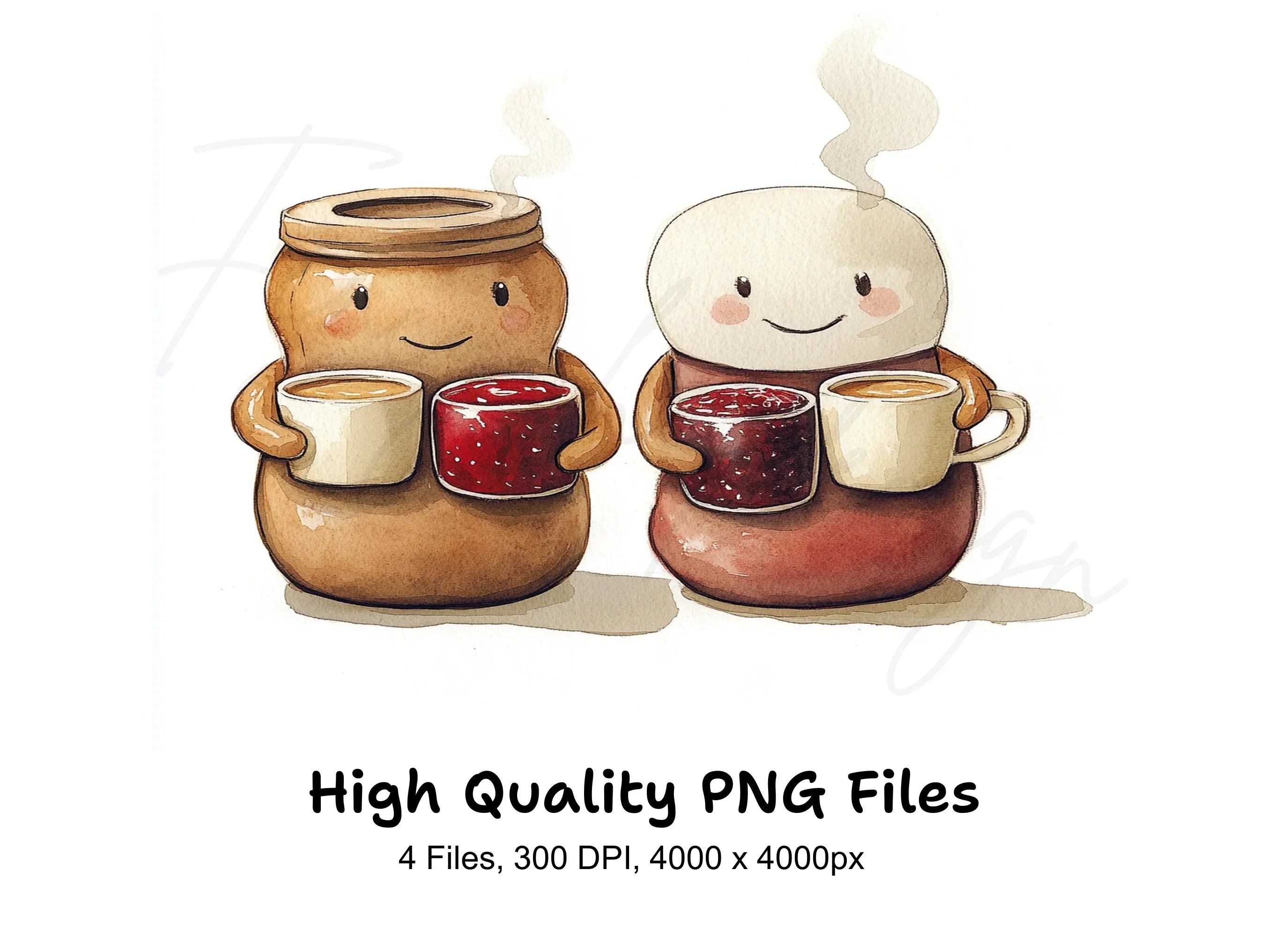 Cute Peanut Butter and Jelly Clipart Bundle