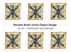 Ancient Runic Scroll Clipart Bundle