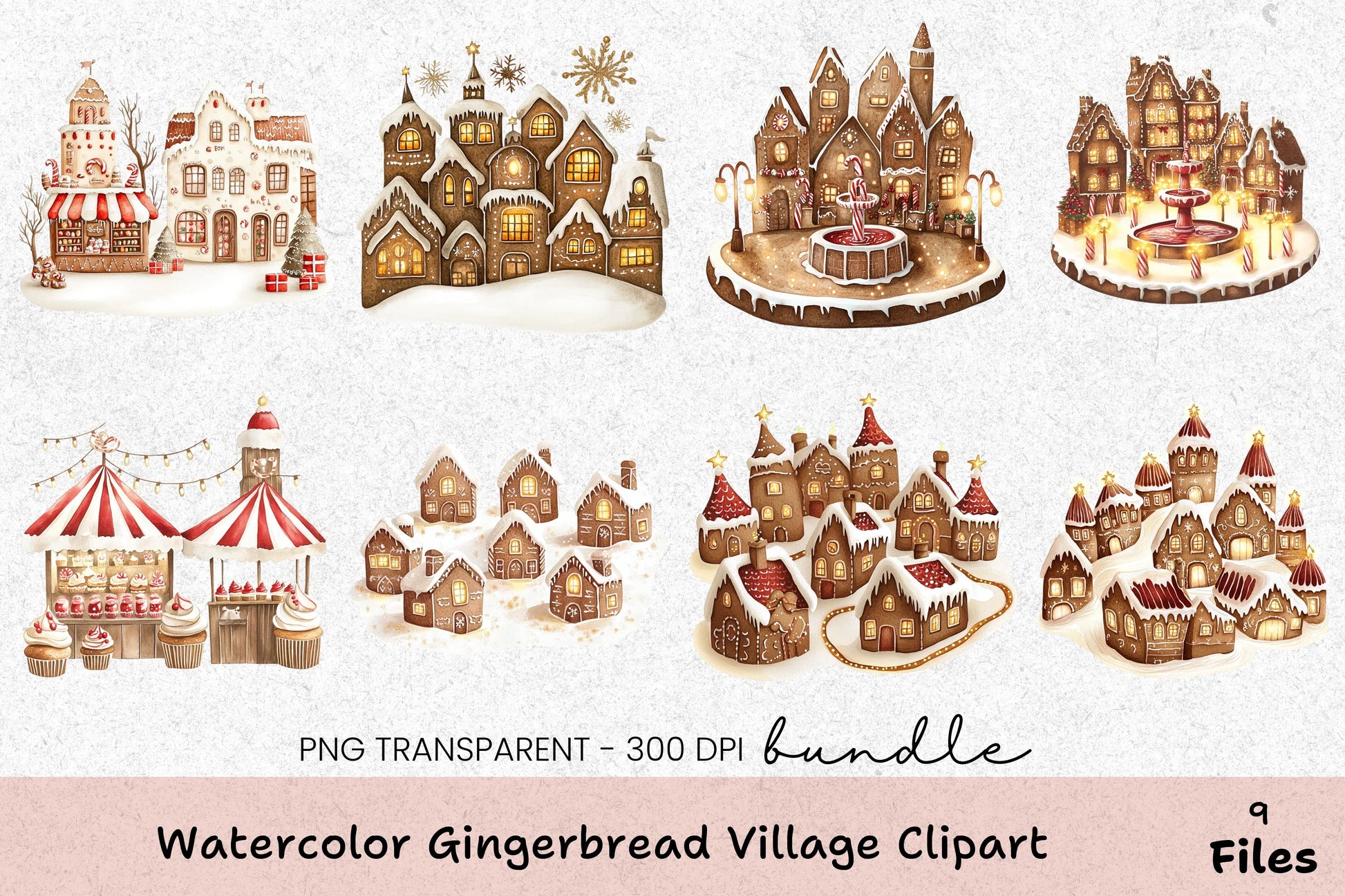 Gingerbread Village Clipart Bundle - CraftNest - Digital Crafting and Art