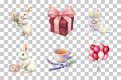 Charming Animals with Lavender Clipart Bundle - CraftNest - Digital Crafting and Art