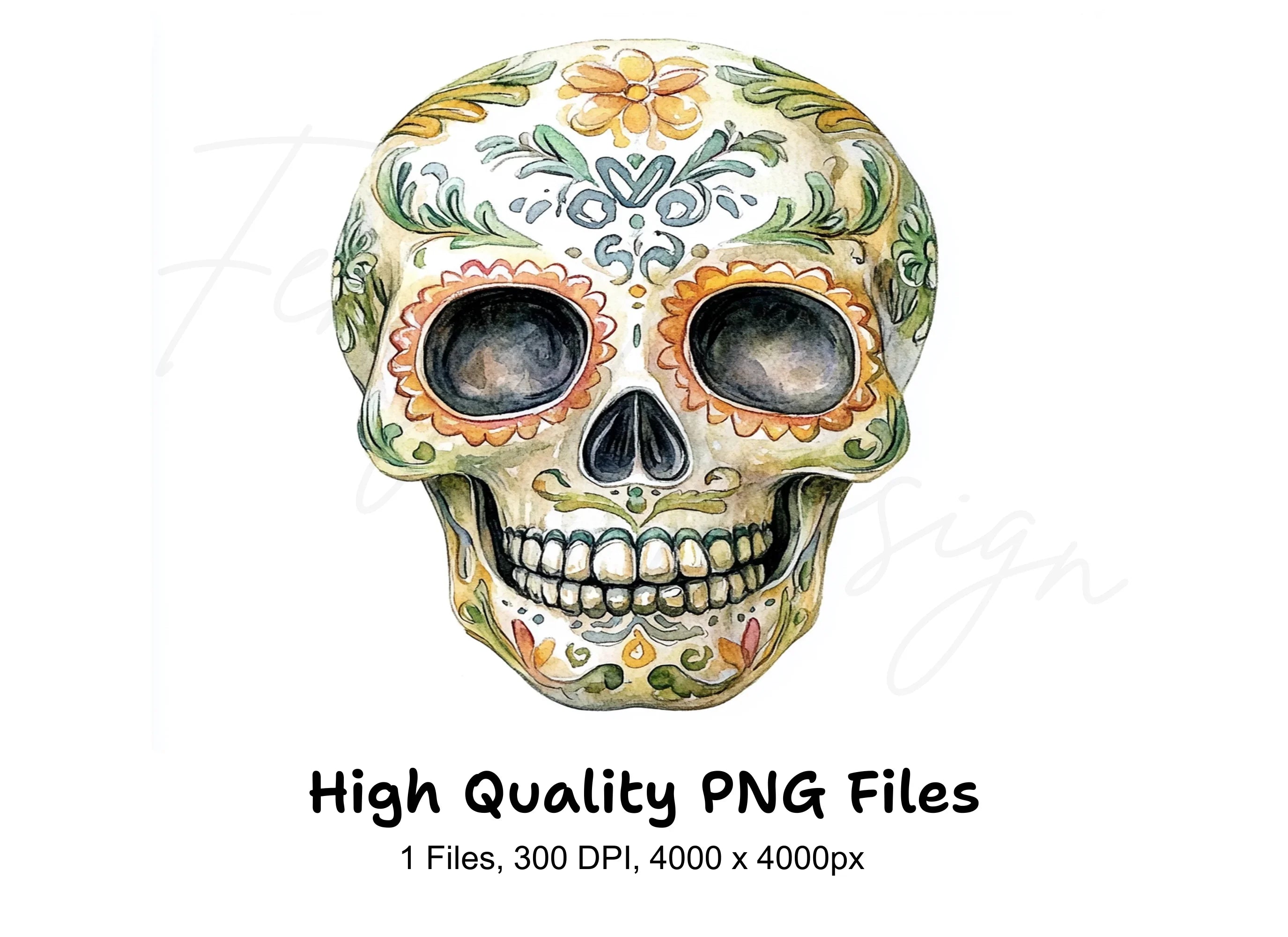 Day of the Dead Sugar Skull Clipart Bundle