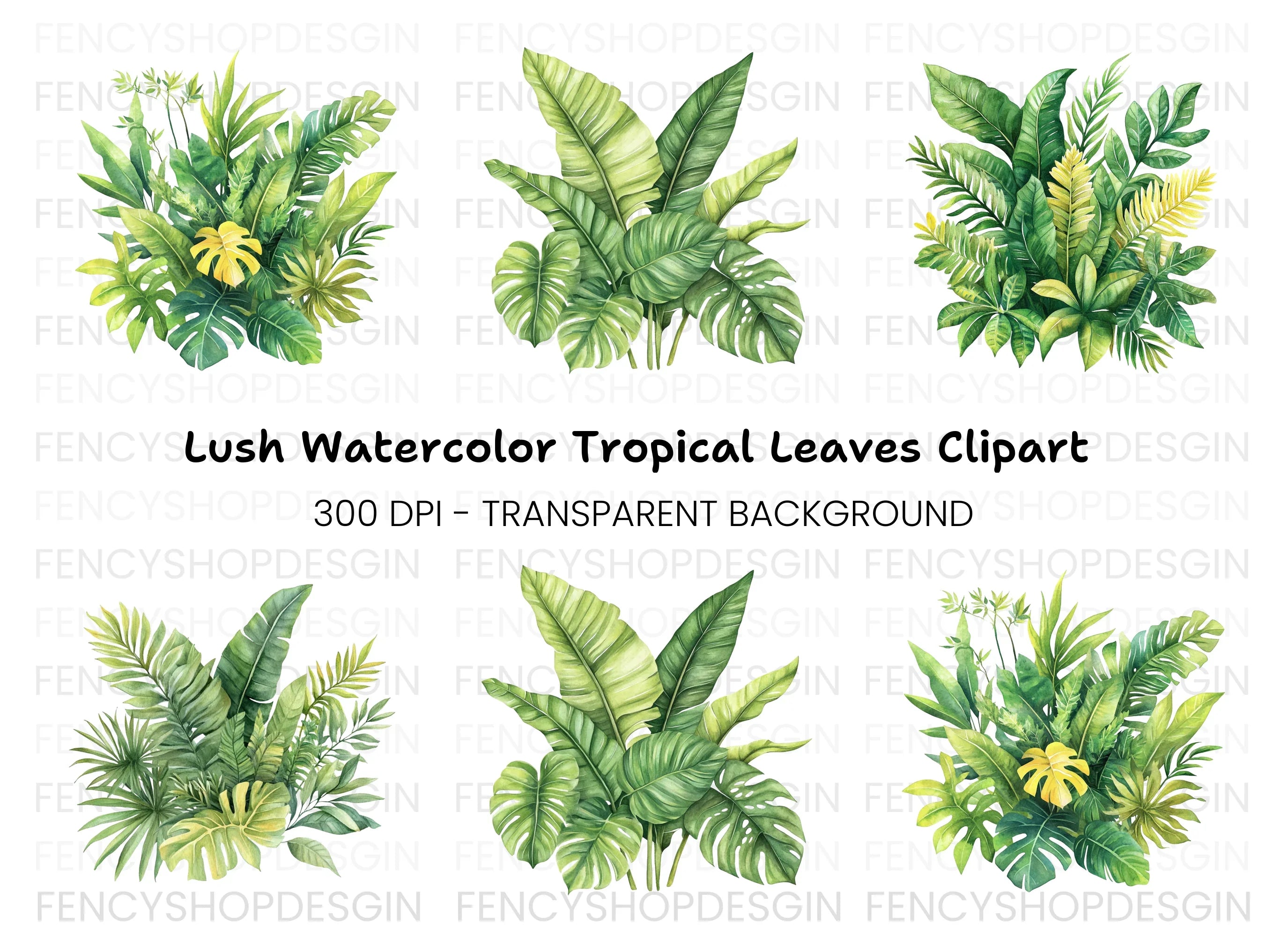 Tropical Leaves Clipart Bundle