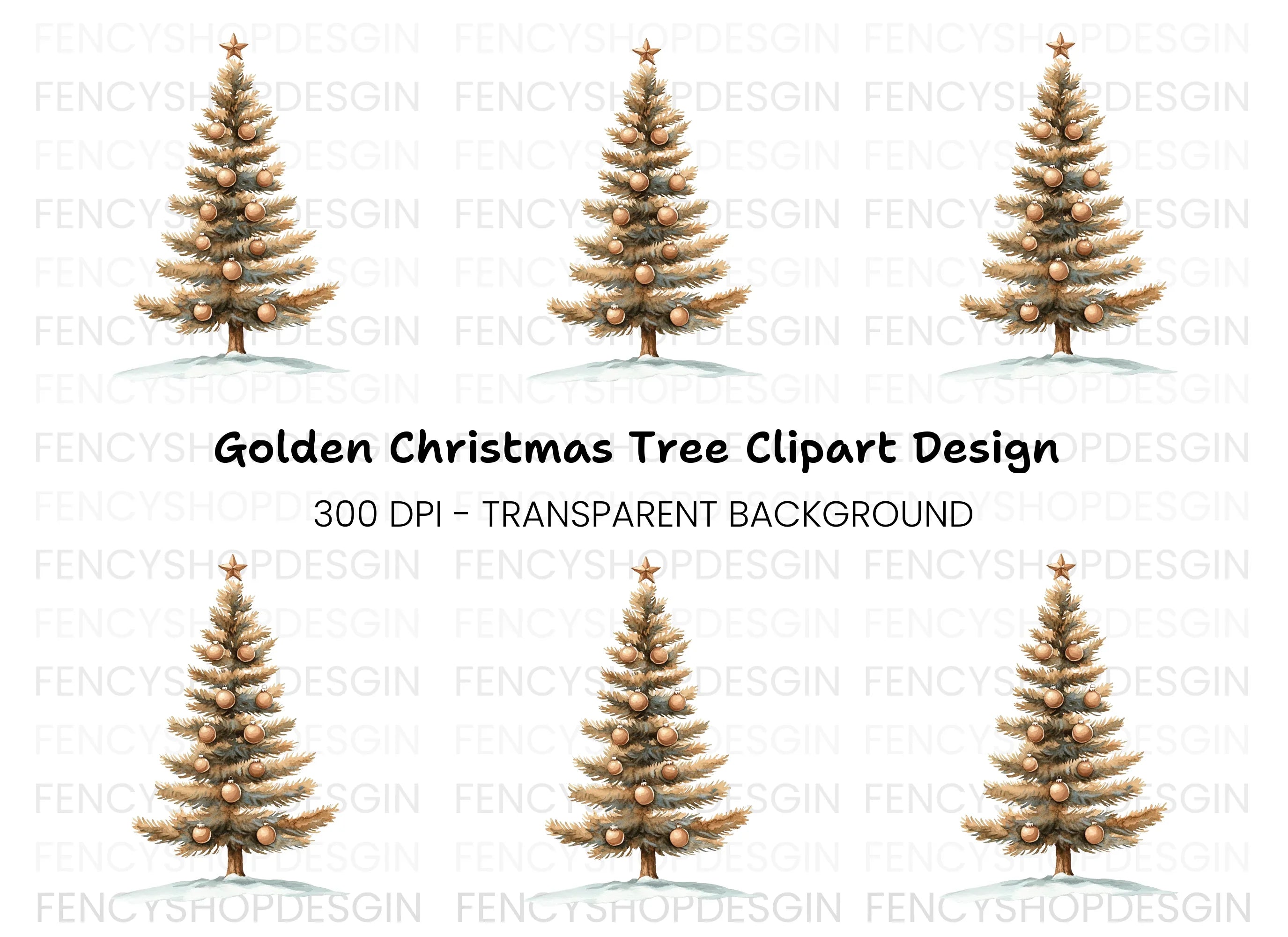 Festive Christmas Tree Clipart Bundle