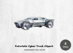 Futuristic Cyber Truck Clipart Bundle - CraftNest - Digital Crafting and Art