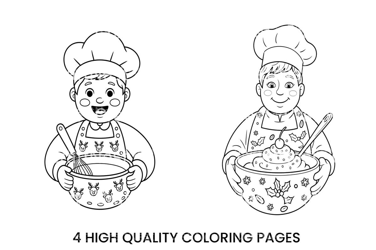 Christmas Chef Kids Coloring Books