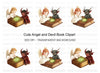 Angels and Devils Magic Books Clipart Bundle