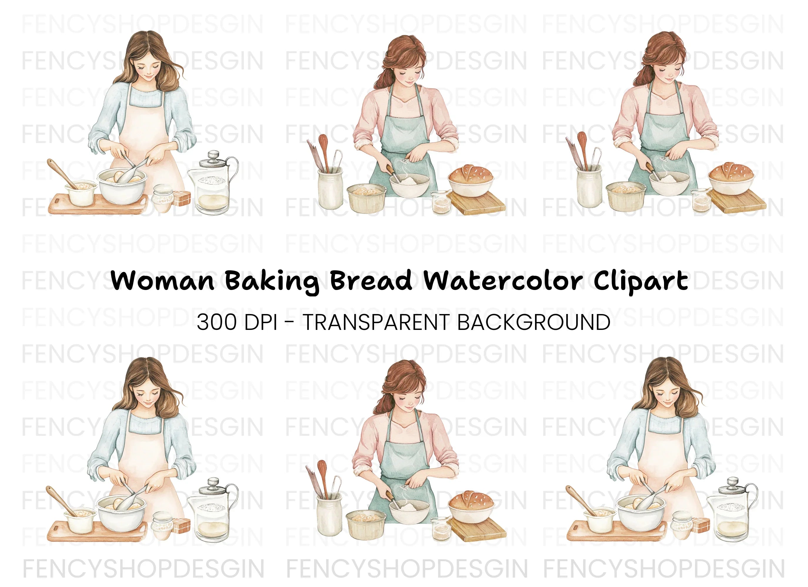 Women's Baking Clipart Bundle