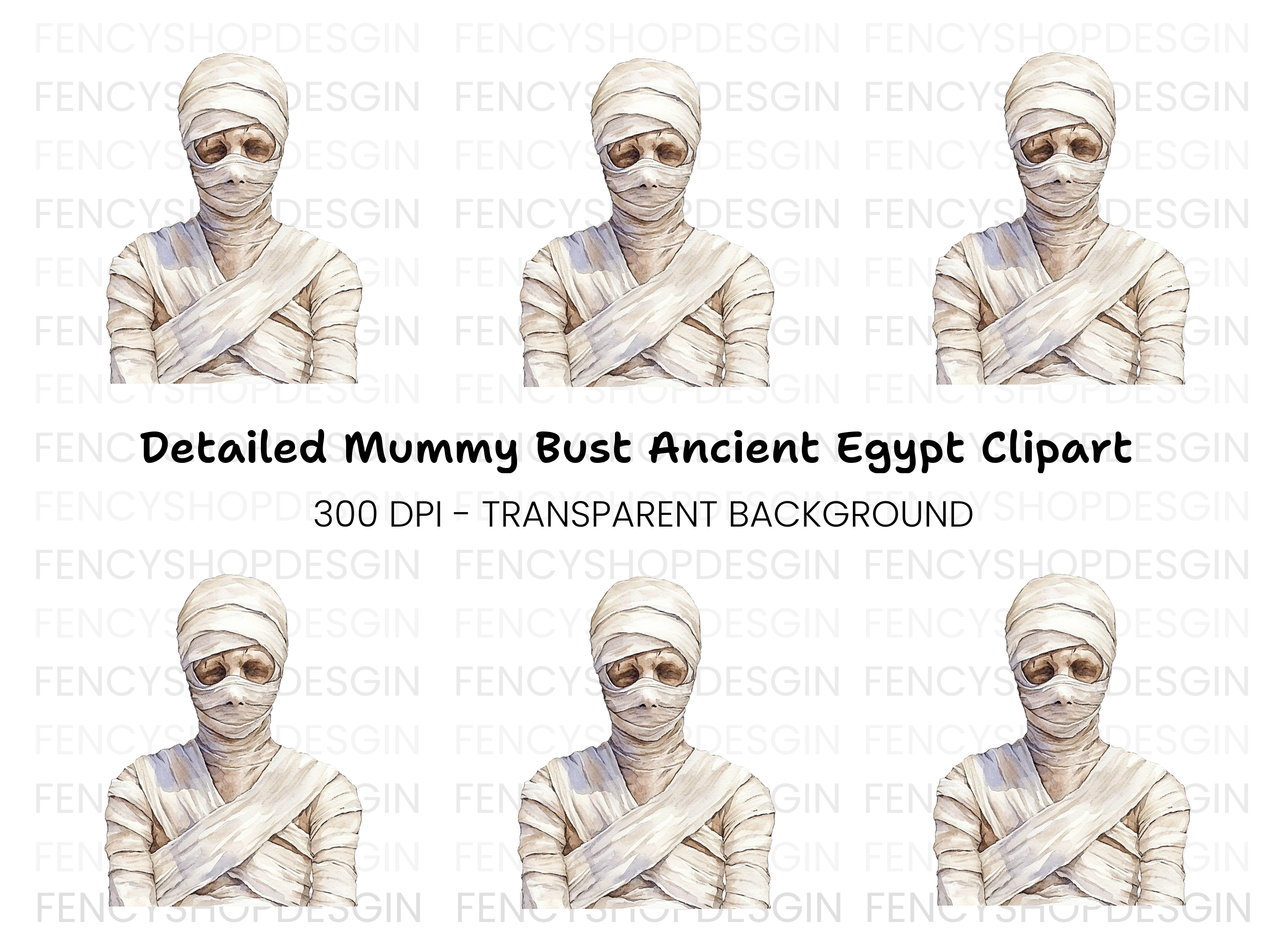 Mummy Character Clipart Bundle