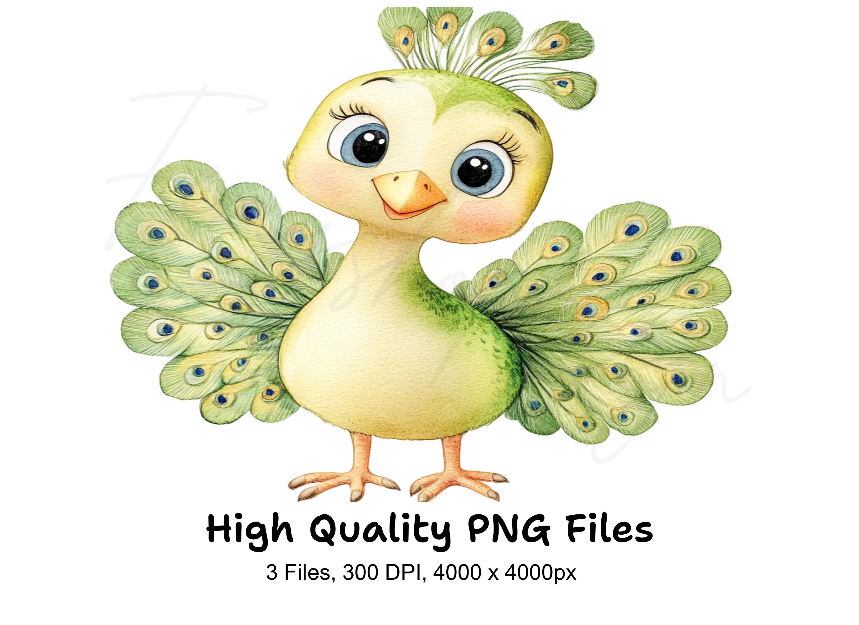 Charming Peacock Bird Clipart Bundle