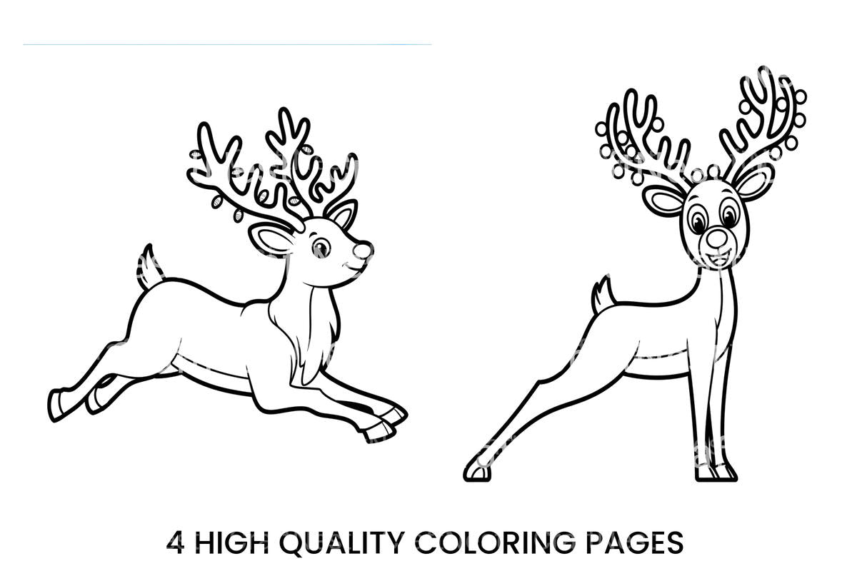 Festive Reindeer Christmas Coloring Books