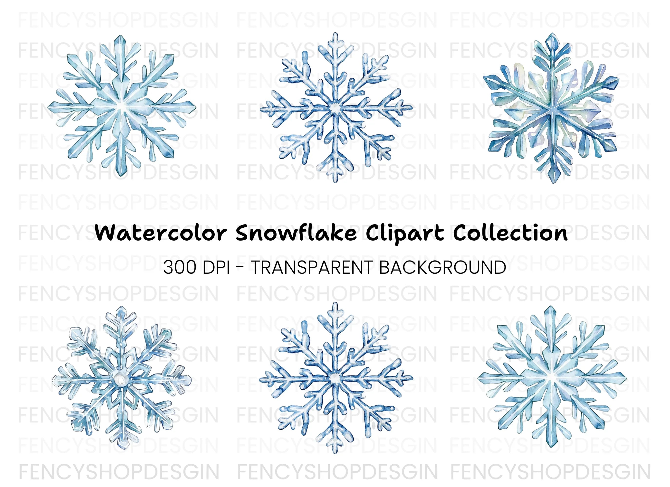 Elegant Snowflake Clipart Bundle