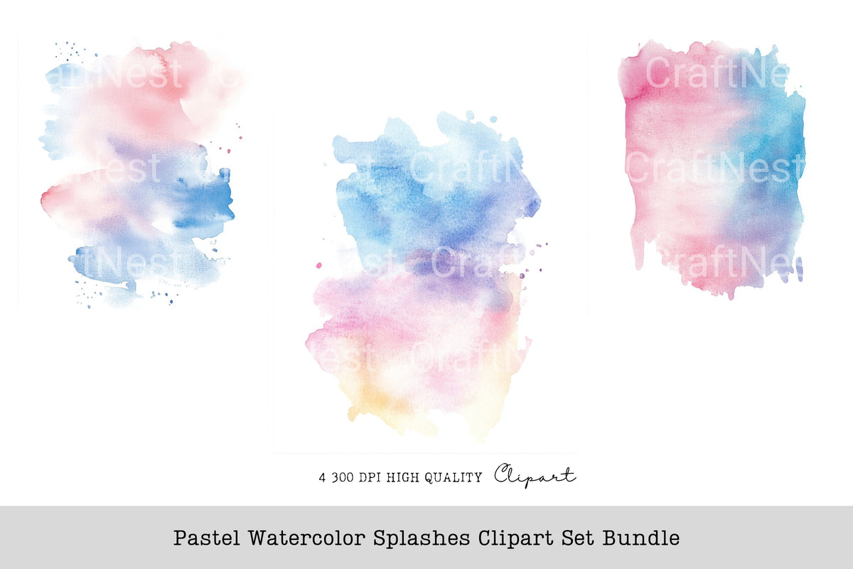 Pastel Splashes Clipart Bundle