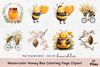 Honey Bee Coloring Page Clipart Bundle