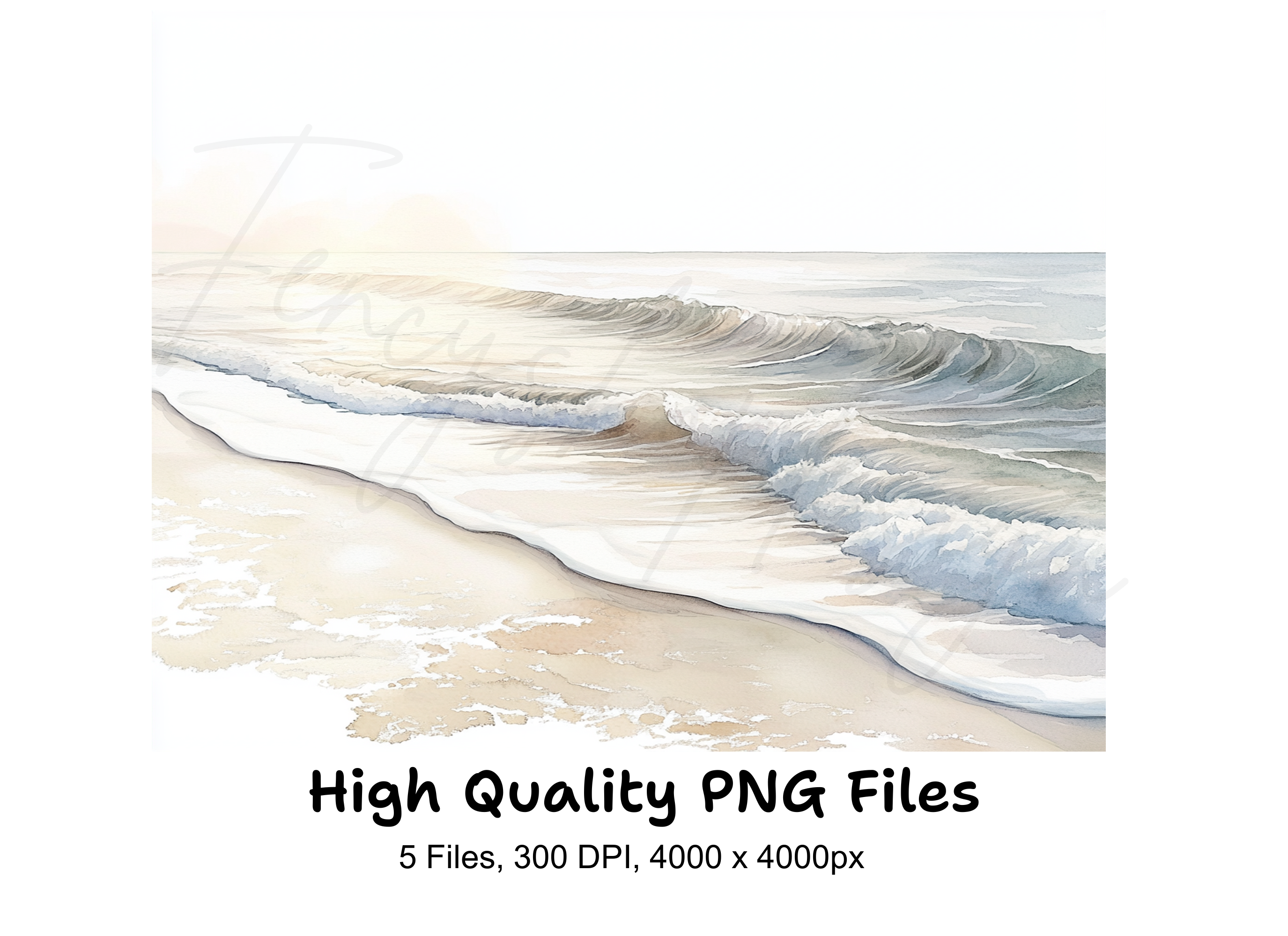 Ocean Waves Beach Clipart Bundle