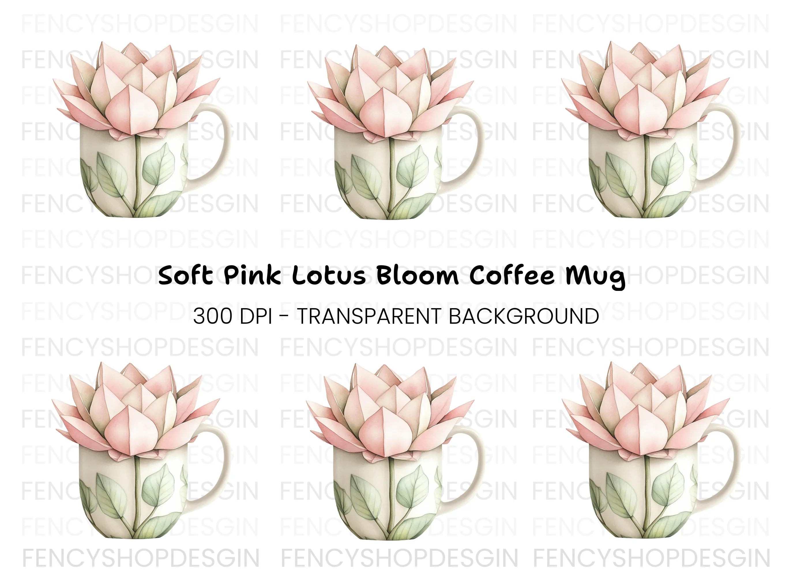 Lotus Flower Clipart Bundle